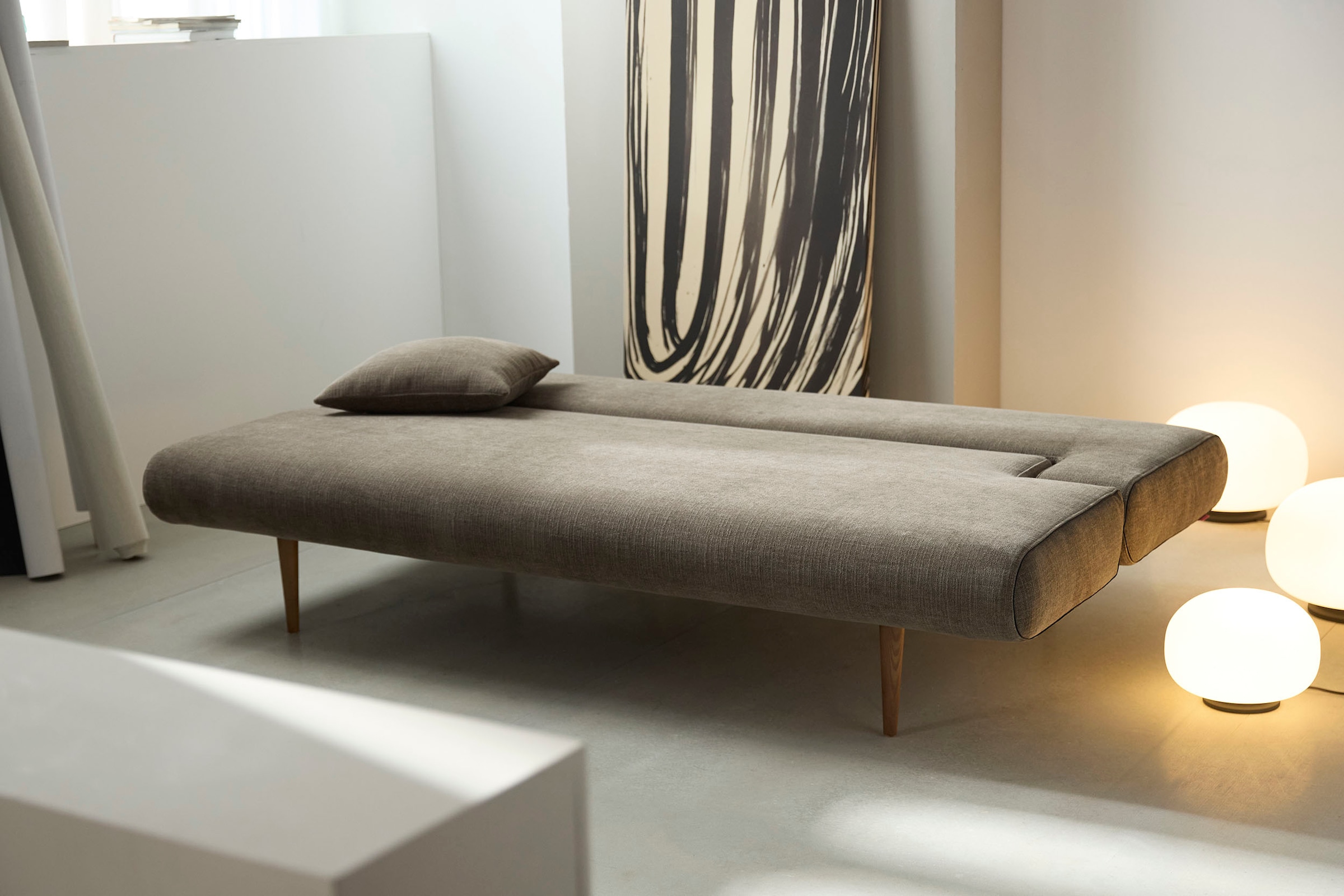 INNOVATION LIVING ™ Schlafsofa »Unfurl Designsofa mit Bettfunktion, bequem, edel und hochwertig«, im Scandinavian Design, mit verstellbarer Rückenlehne