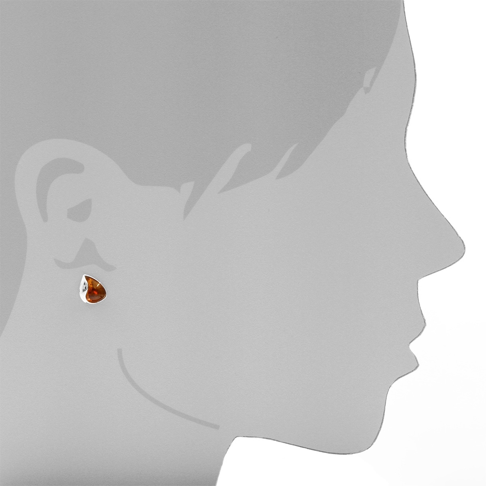 OSTSEE-SCHMUCK Paar Ohrstecker »- Jeska - Silber 925/000 - Bernstein«