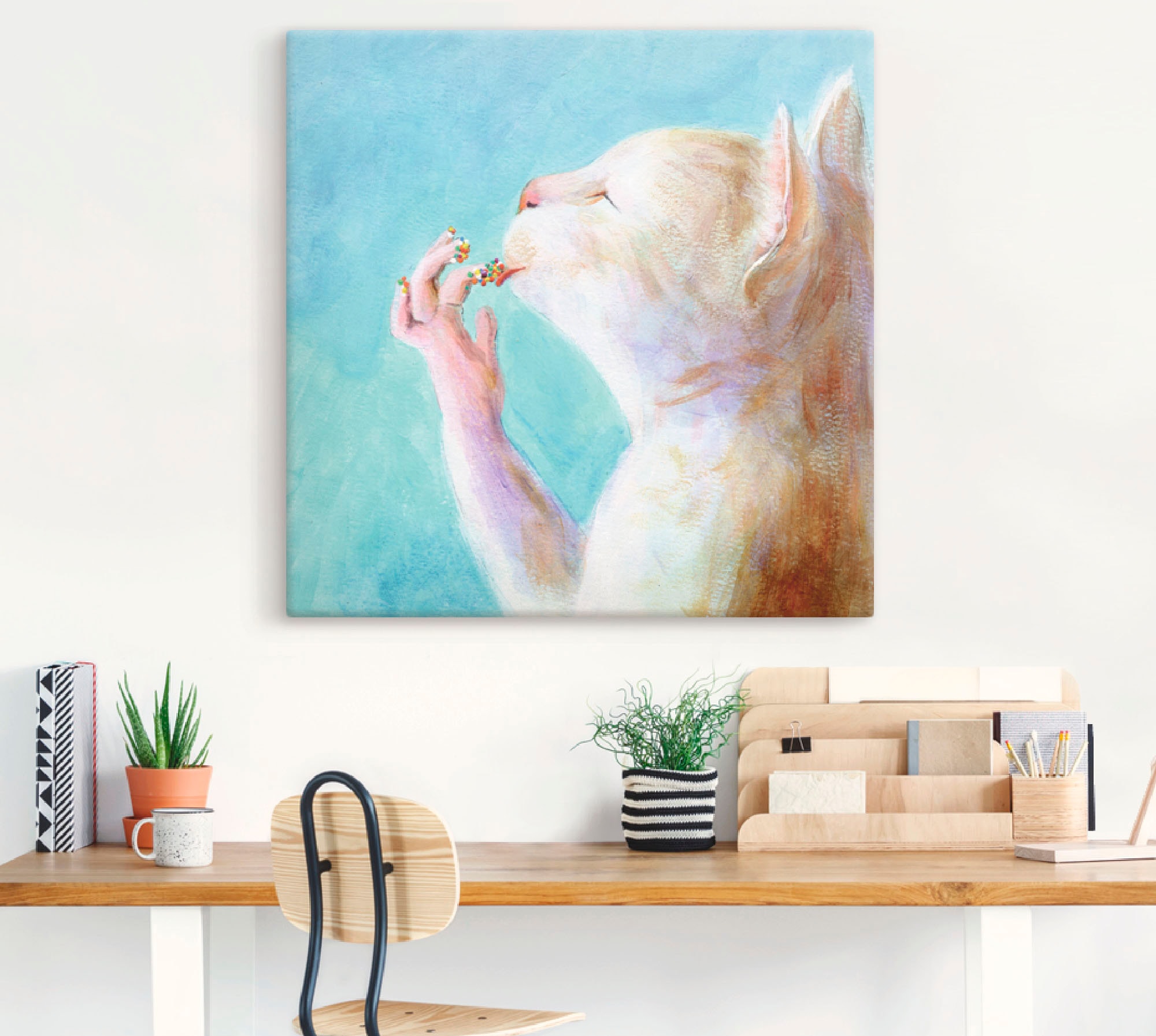 Artland Wandbild »Naschkatze«, Haustiere, (1 St.), als Leinwandbild, Poster, Wandaufkleber in verschied. Größen