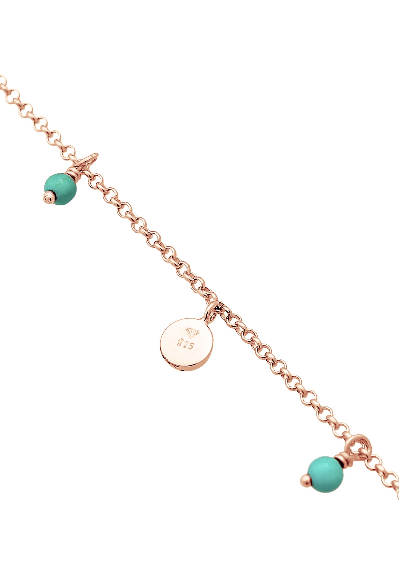 Elli Fußkette »Fußschmuck Erbskette Plättchen Howlith Türkis 925er Silber«