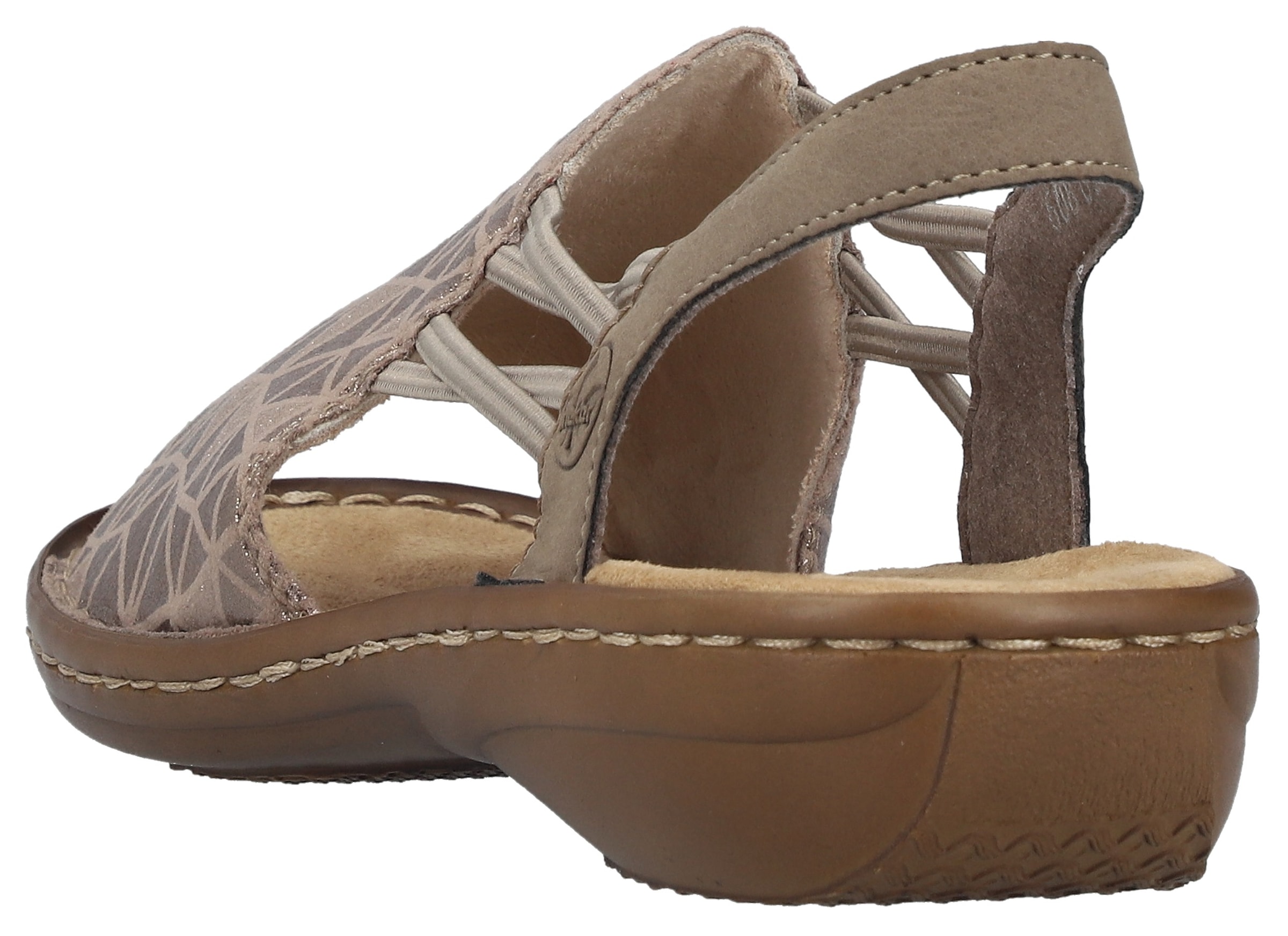 Rieker Sandale  Sommerschuh, Sandalette, Keilabsatz, mit Gummizugbändern