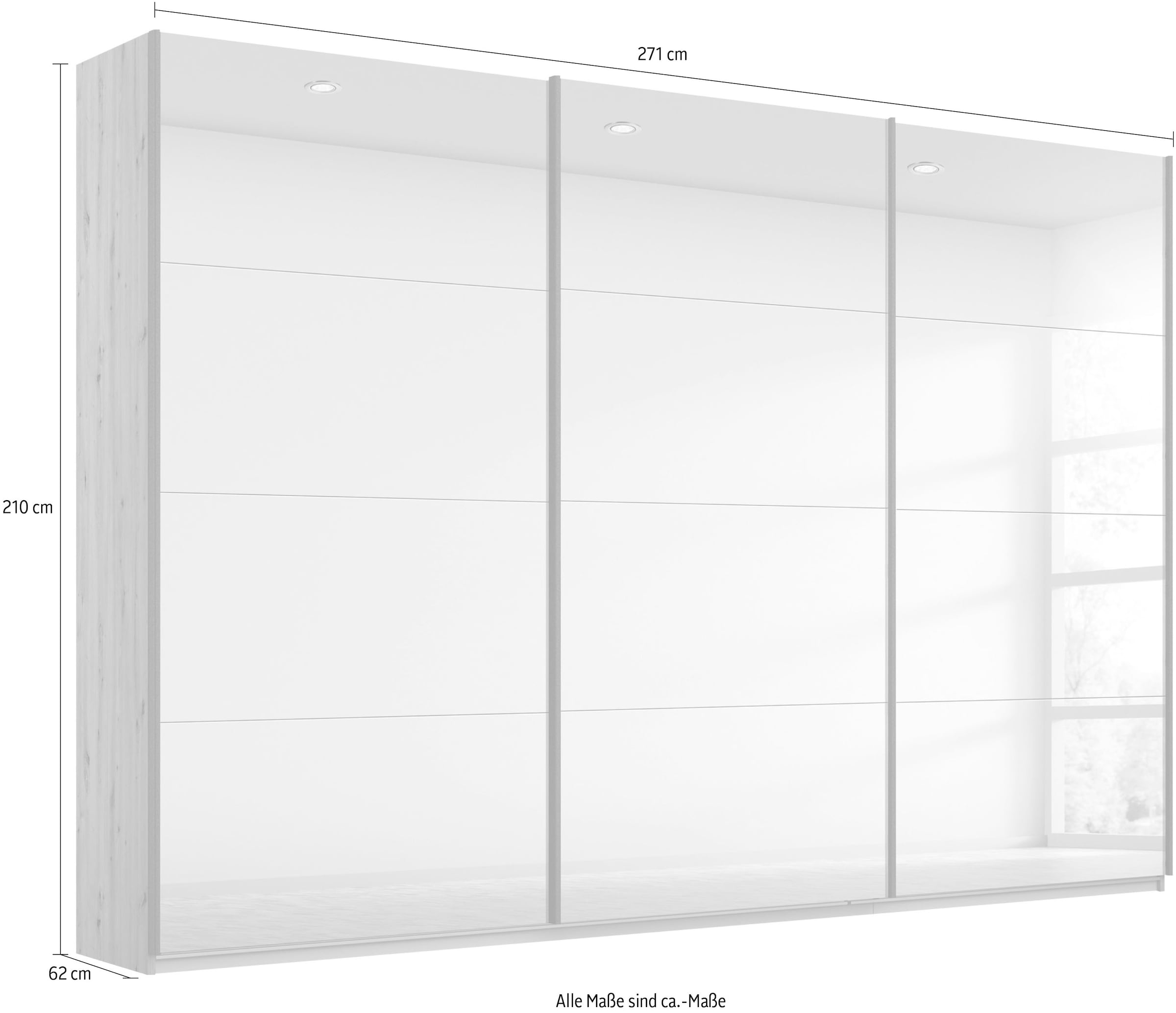 rauch Schwebetürenschrank »Kleiderschrank Schrank Garderobe Wäscheschrank Ankleide OTELI« 3 Ausstattungen BASIC/CLASSIC/PREMIUM (inkl. SOFT-CLOSE-FUNKTION),  Breiten 203/271/315/360 cm Höhen 210/229 cm MADE IN GERMANY