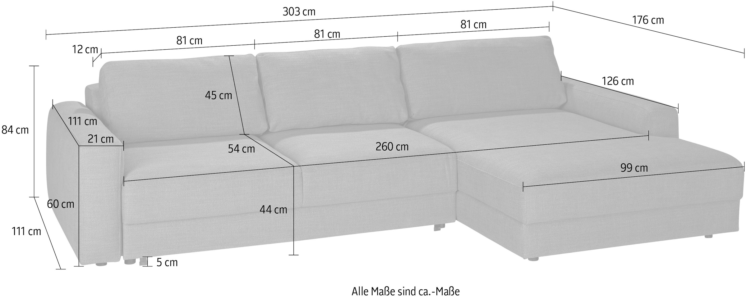 TRENDMANUFAKTUR Ecksofa »Bourbon«, wahlweise mit Bettfunktion und  Bettkasten, Tiefe Sitzfläche 54 cm online kaufen
