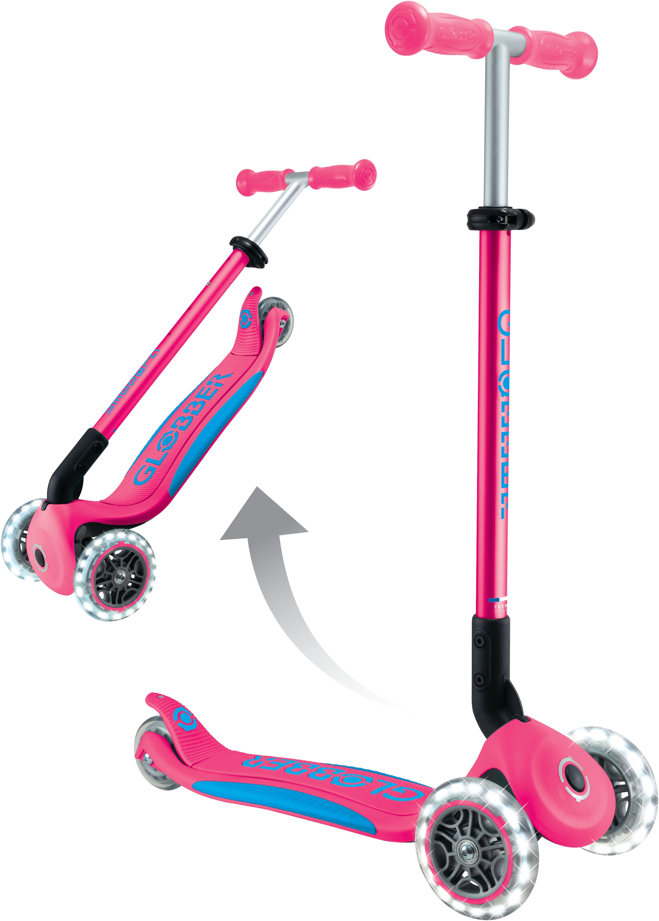Globber Tretroller »GLOBBER ELITE LIGHTS, mit Leuchtrollen«