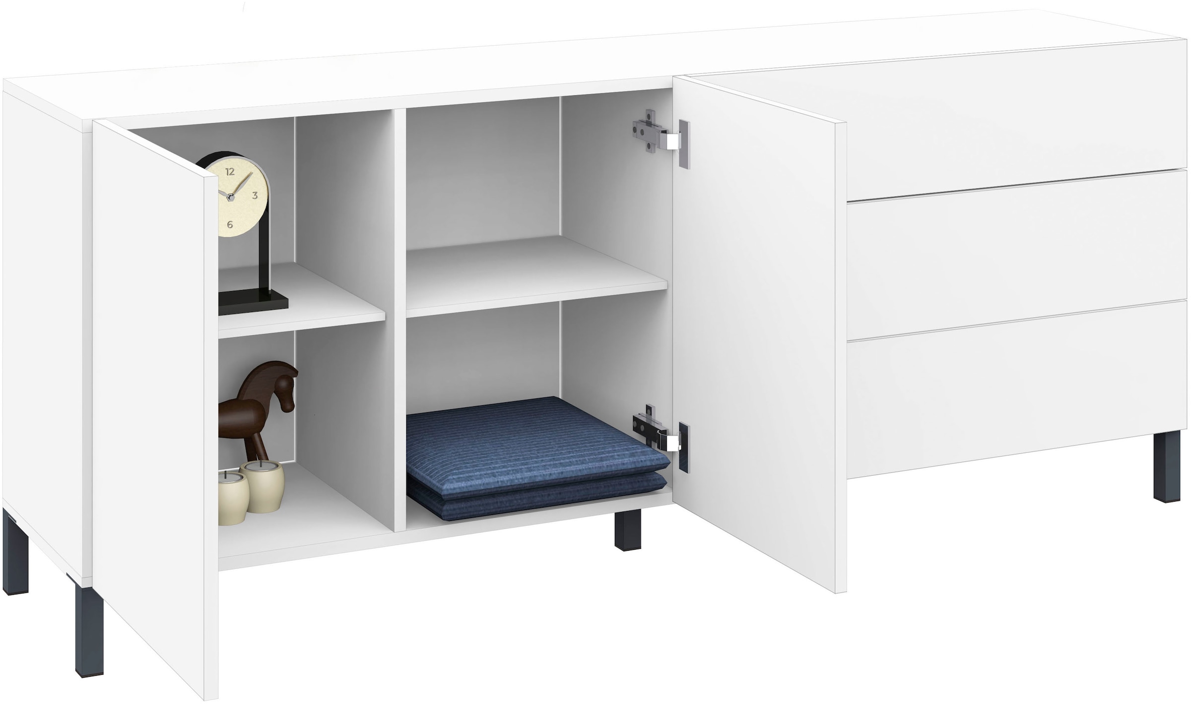 borchardt Möbel Sideboard Metallfüße, grifflose Optik