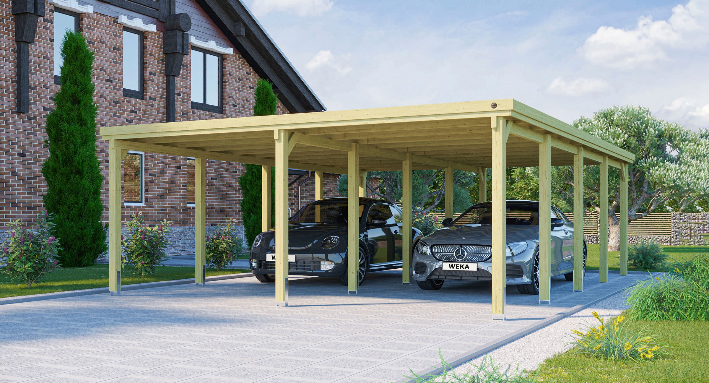 weka Doppelcarport »618 Gr.3«, Holz, 270 cm, braun