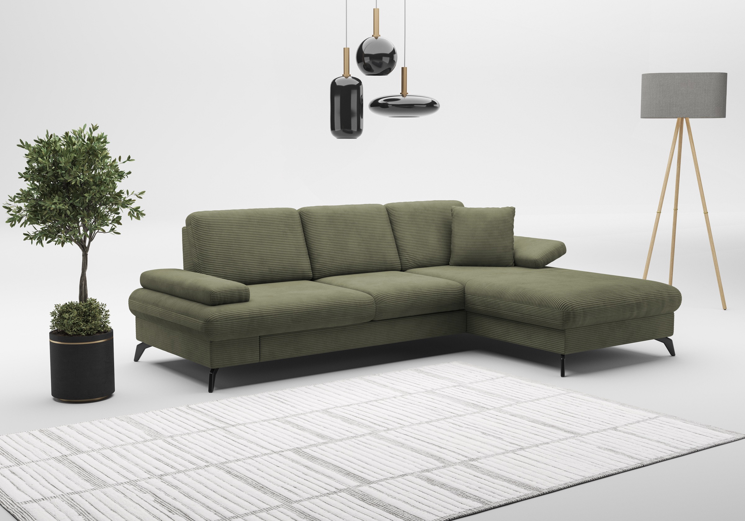 sit&more Ecksofa »Morris Jubi L-Form, B: 247 cm«, mit Armteilfunktion & 1 Zierkissen, optional Bettfunktion
