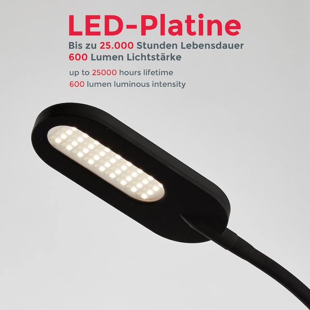 B.K.Licht LED Stehlampe, 1 flammig-flammig, Stehleuchte, dimm-, schwenkbar,  Memory & Touch Funkt., inkl. 8W 600lm bei OTTO