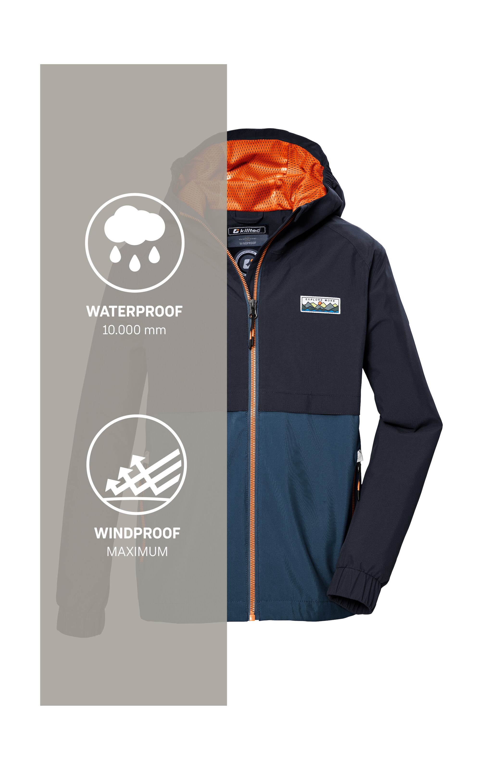 Killtec Funktionsjacke »KOS 141 BYS JCKT«, Wasserdichte Kinderjacke, Colourblock, reflektierend