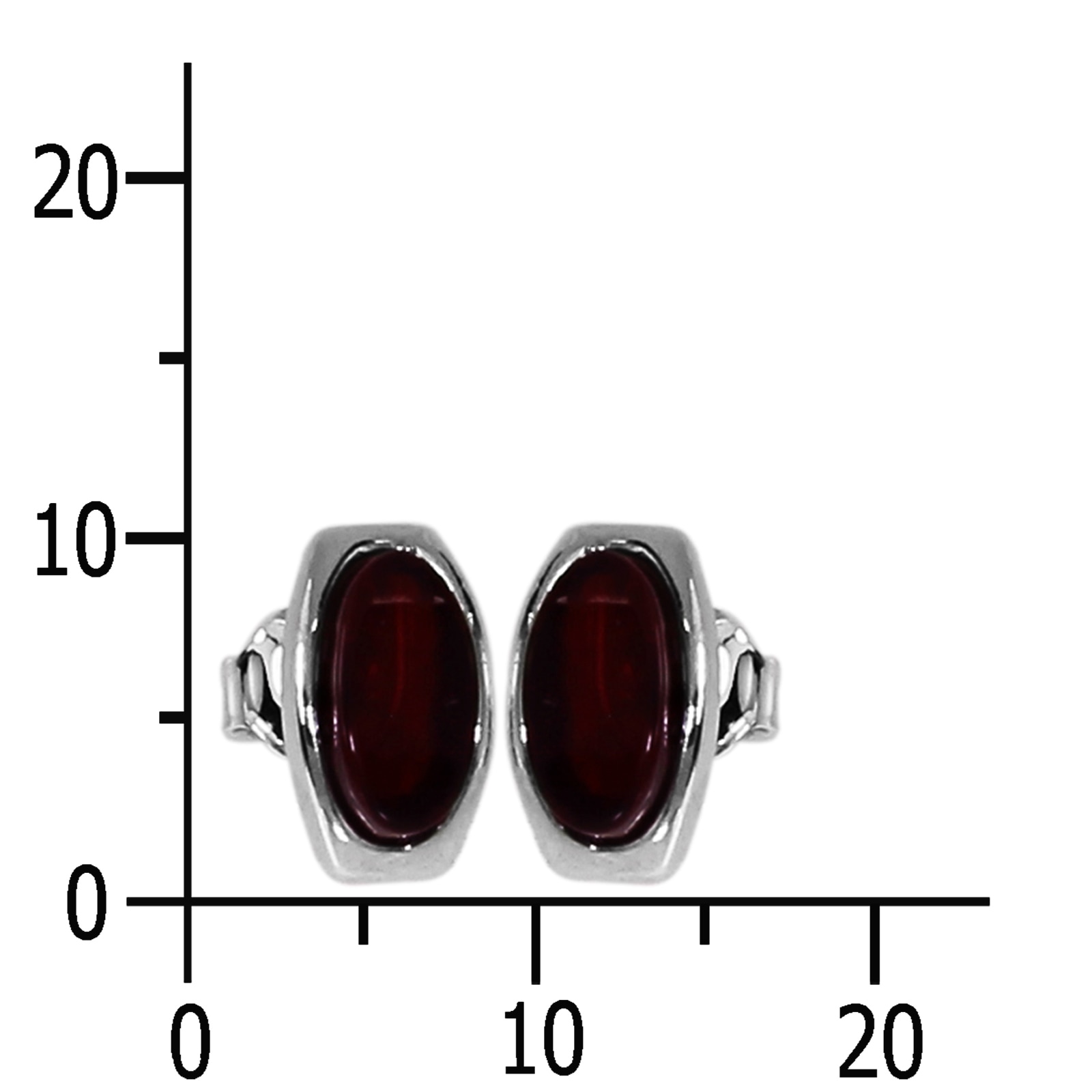 OSTSEE-SCHMUCK Paar Ohrstecker »- Tinta cherry - Silber 925/000 - Bernstein«