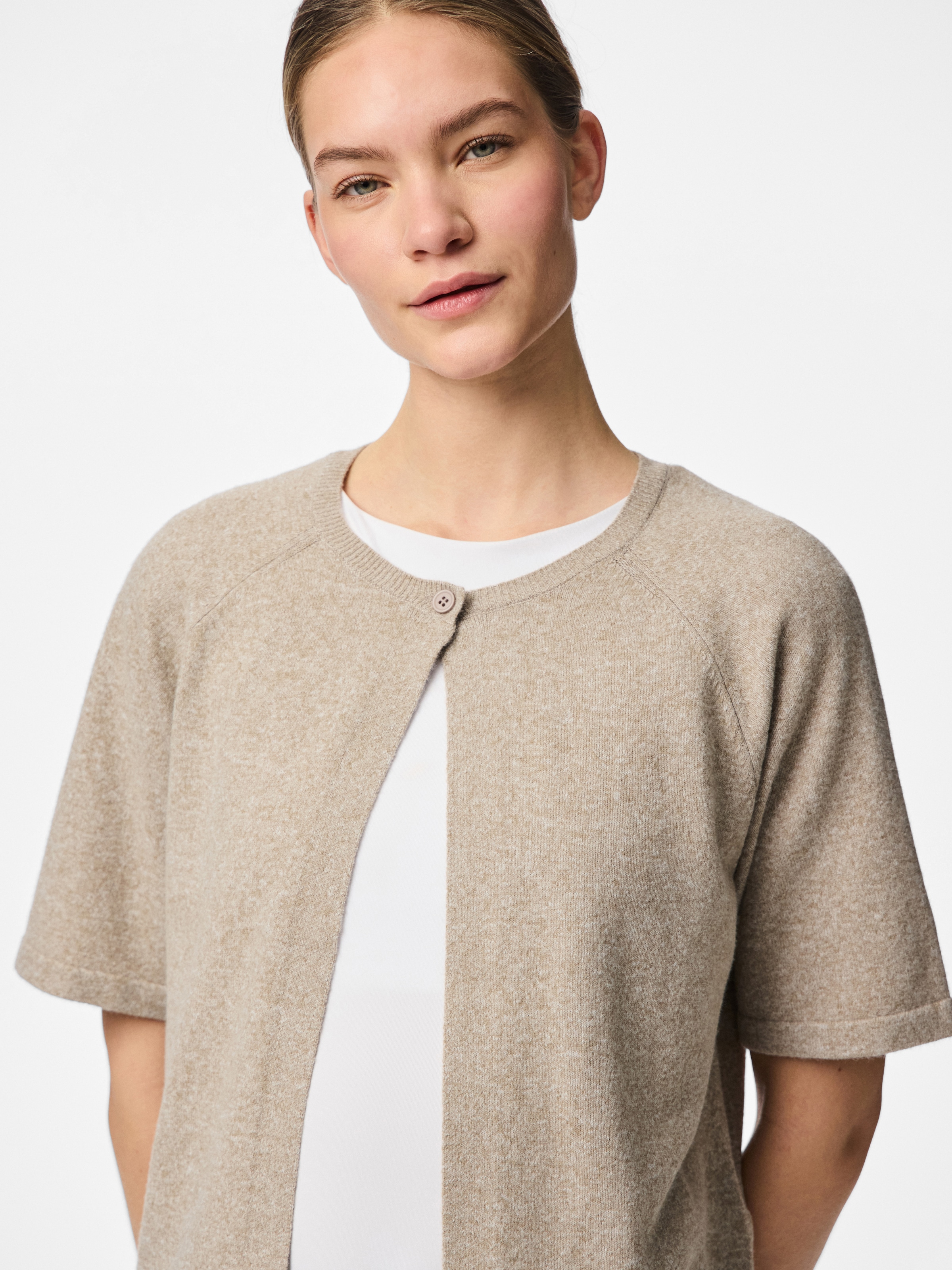 pieces Rundhalspullover »PCBREE SS O-NECK KNIT CARDIGAN NOOS BC«