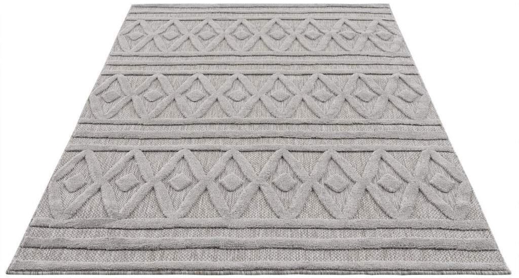 Carpet City Teppich »In-& Outdoorteppich Santorini 58538 , 3D-Effekt, Raute-Optik« rechteckig 5 mm Höhe Wetterfest & UV-beständig für Terrasse, Balkon, Küche, Flur