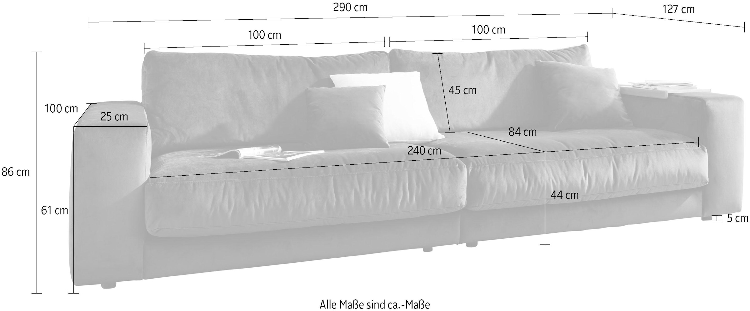 3C Candy Big-Sofa »Enisa II«, bestehend aus Modulen, daher auch individuell aufstellbar