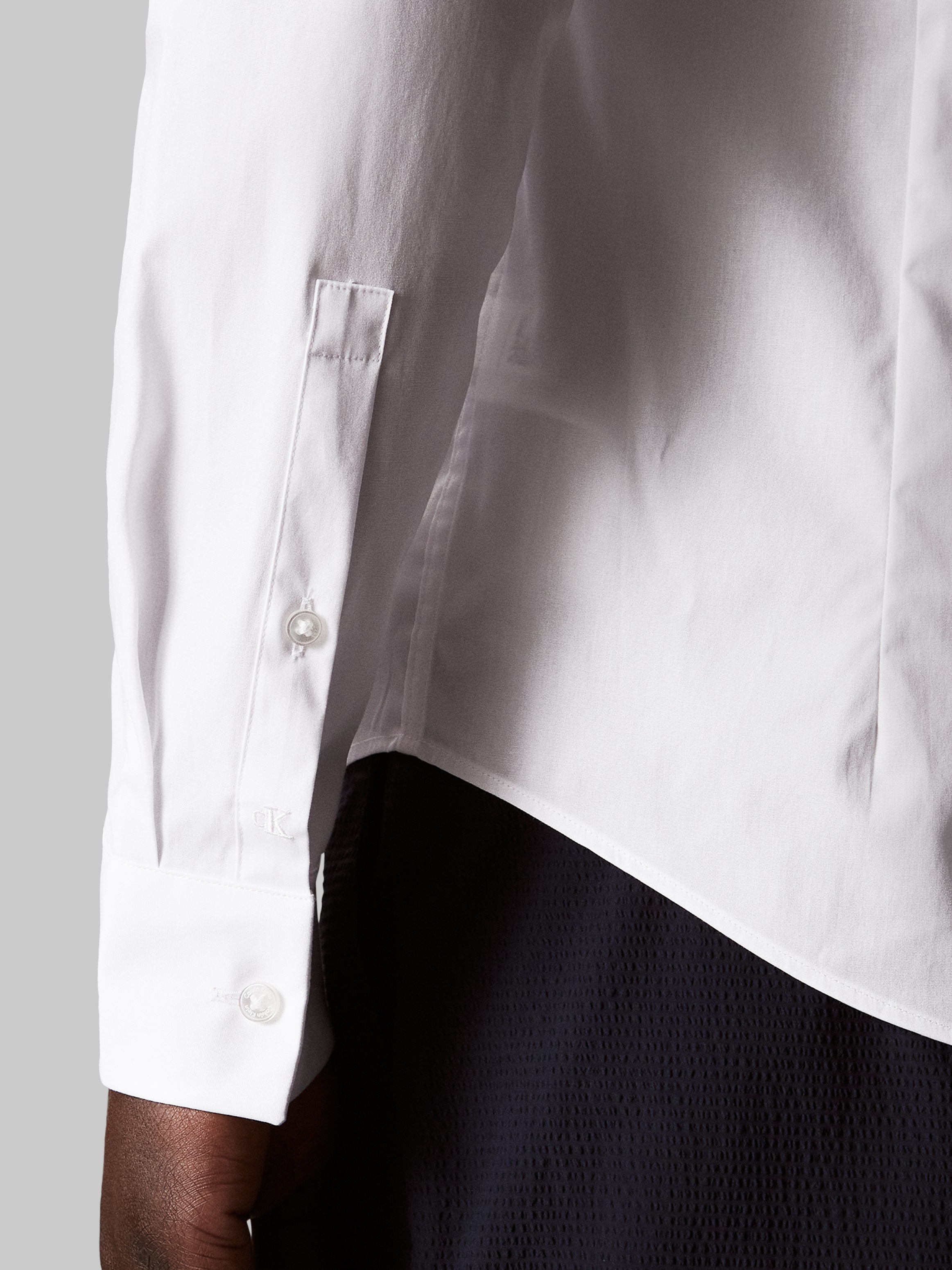 Calvin Klein Businesshemd »XSLIM ESNTL POPLIN NOS STR SLD« Mit Rundhalsausschnitt