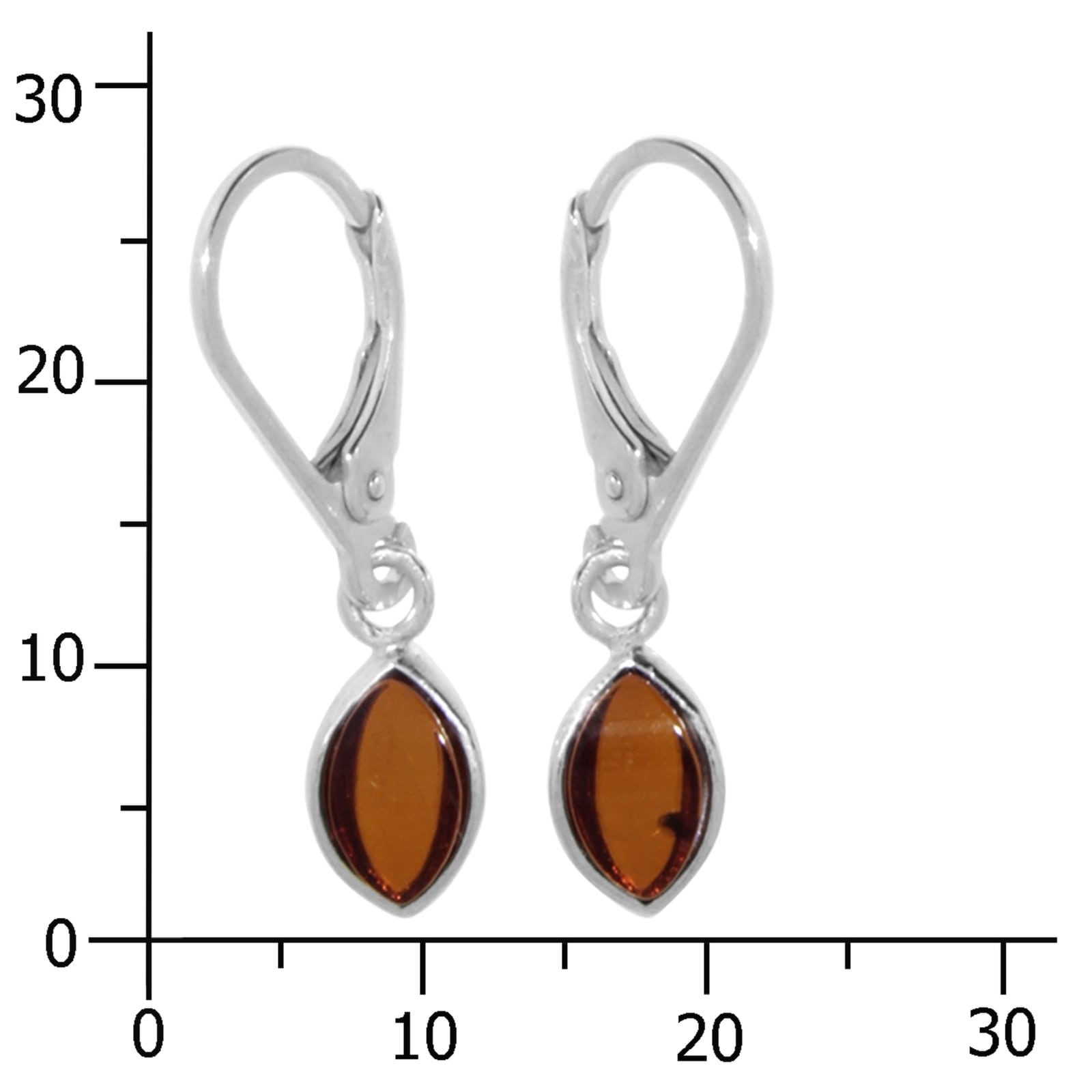 OSTSEE-SCHMUCK Paar Ohrhänger »- Classic 8 x 4 mm - Silber 925/000 - Bernstein«