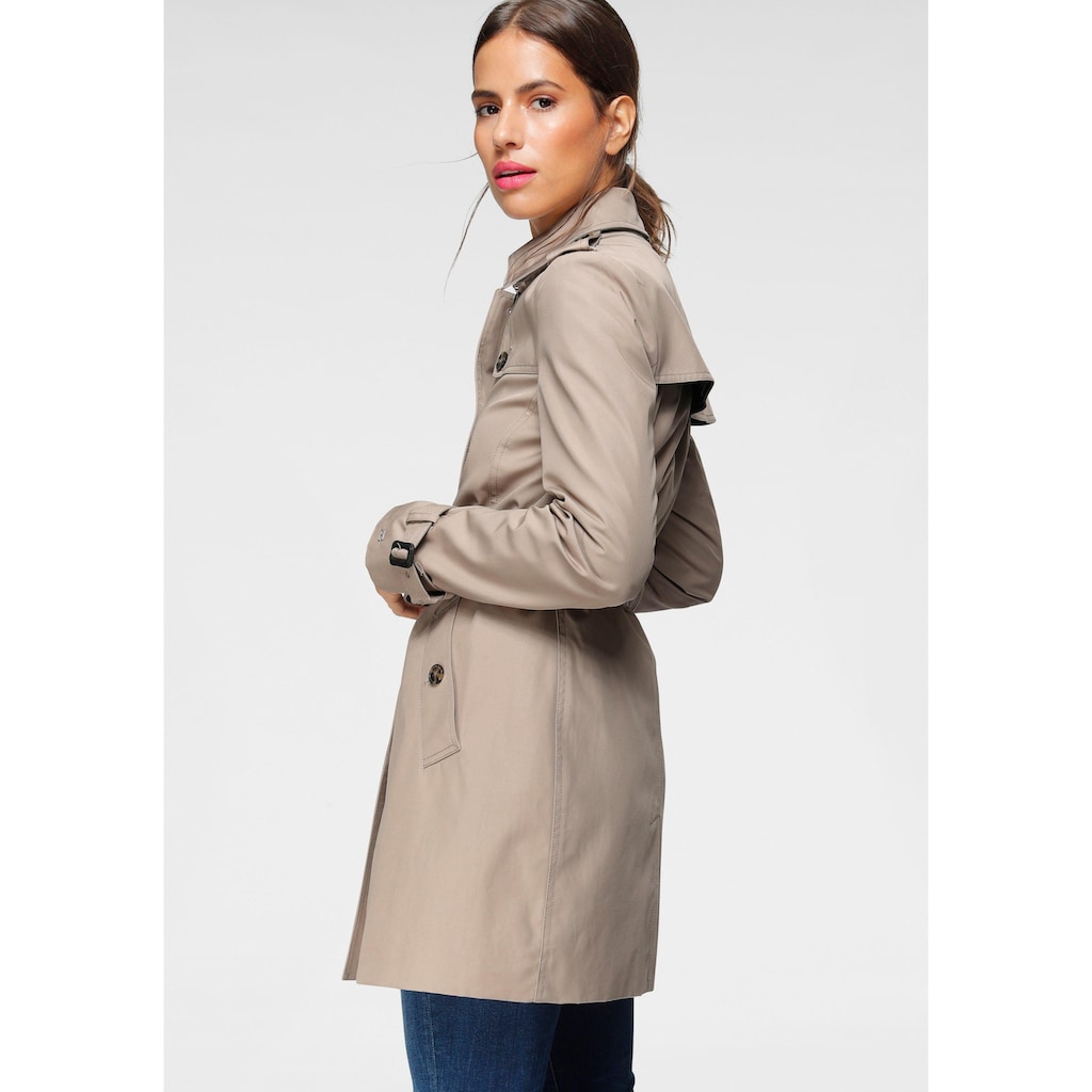 Tommy Hilfiger Langjacke »HERITAGE SINGLE BREASTED TRENCH«, mti den typischen Trenchdetails & Tommy Streifen als Gürtelschlaufe