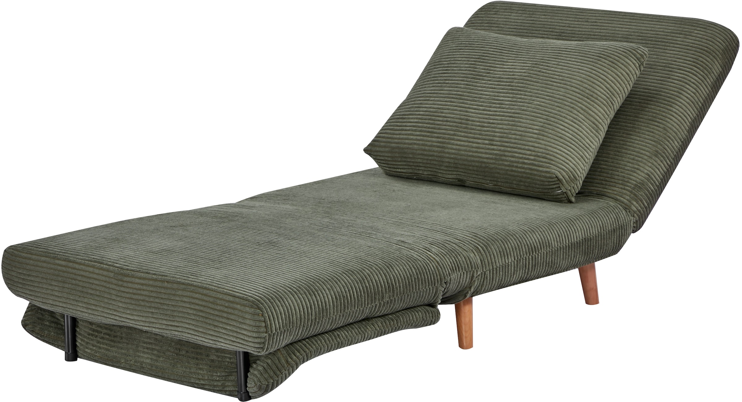 INOSIGN Sessel »AINSLEY«, wandelbar zum Gästebett, Schlafsofa, Webstoff u. Cord-Bezug