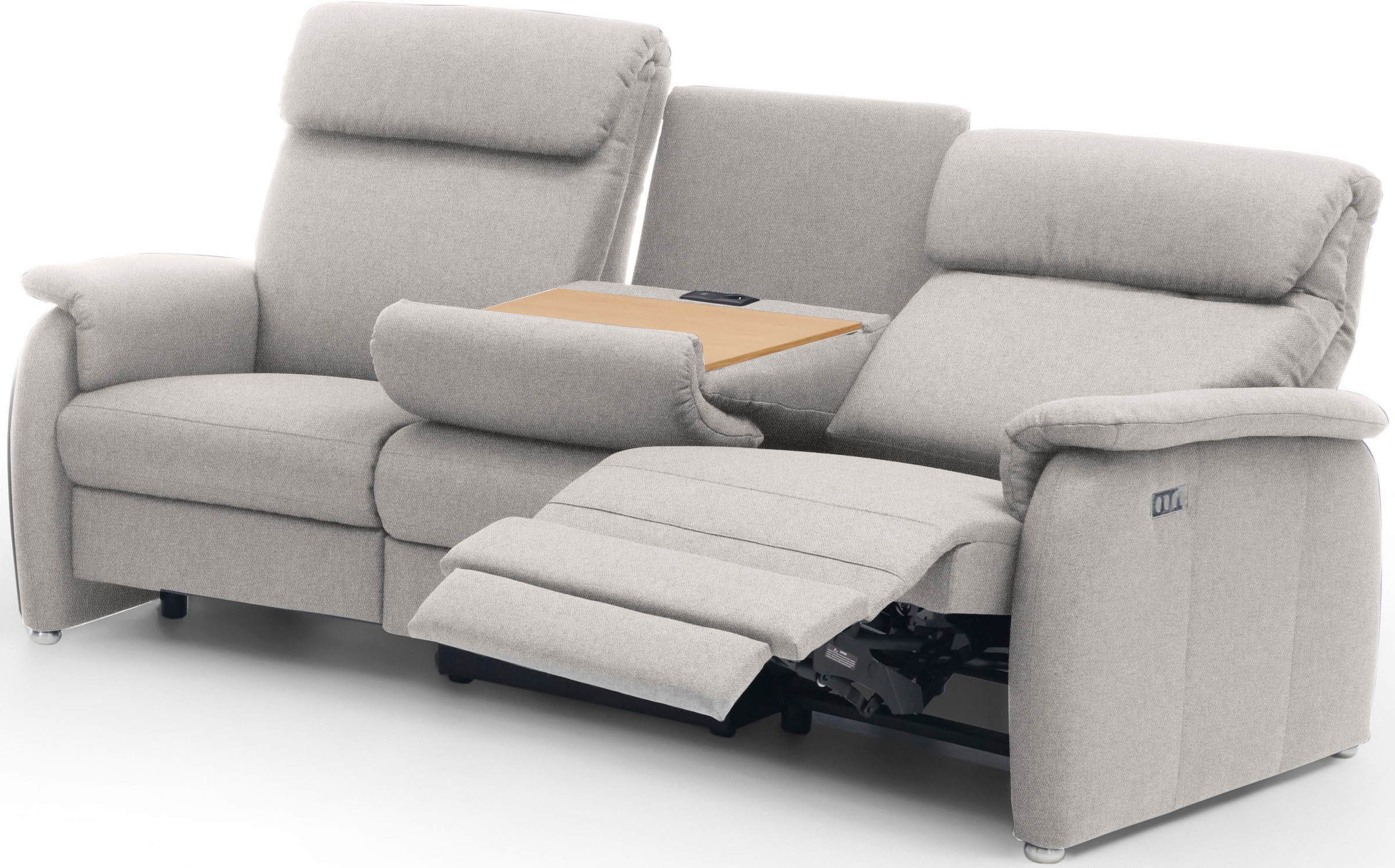 Home affaire 3-Sitzer »Turin mit Steckdose und USB-Port auch in Easy care-Bezug«, 2 x vollmotorische Relaxfunktion, herunterklappbarer Tisch
