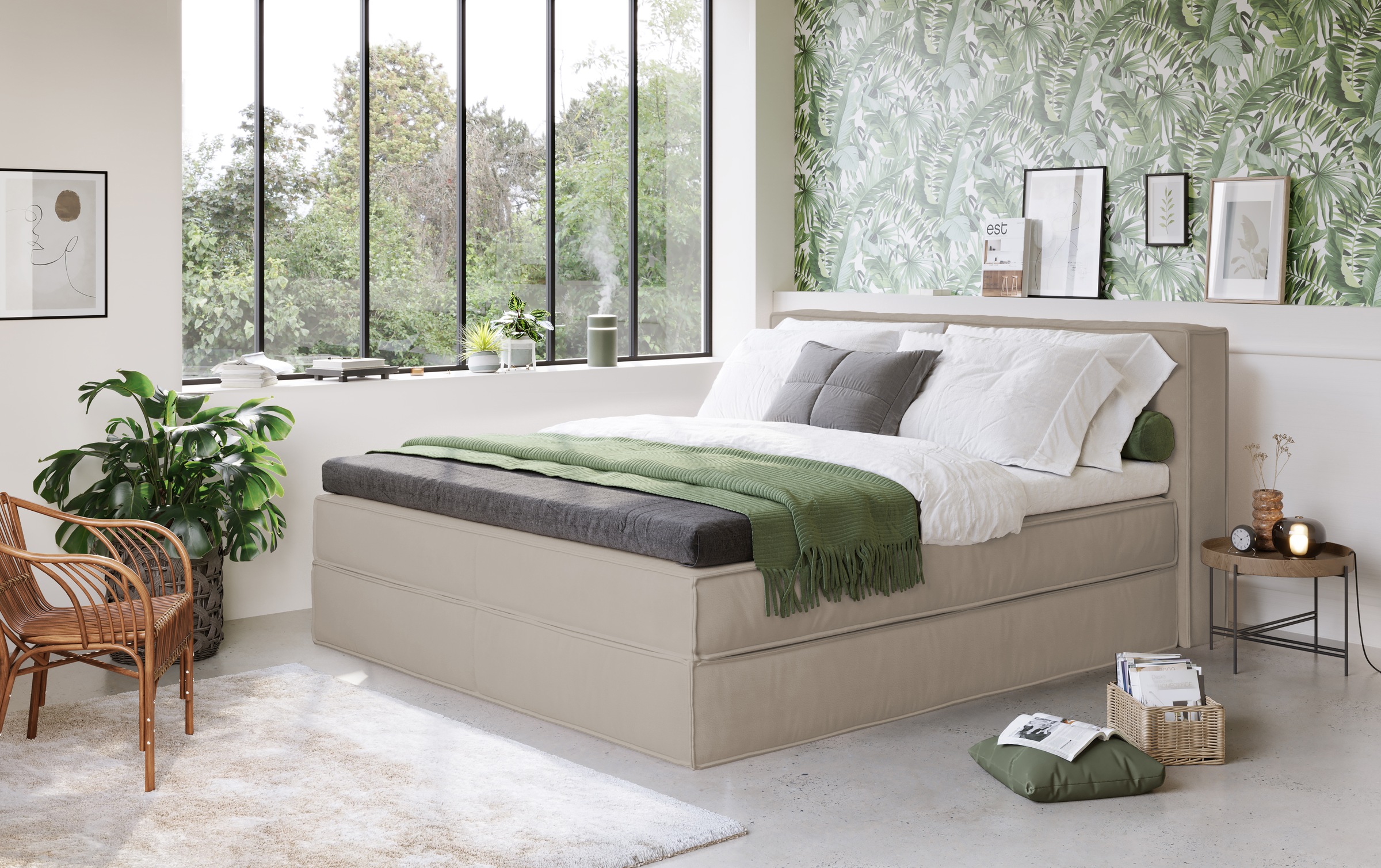 Home affaire Boxspringbett »Milano«, Boxbett inkl. Topper, 2 Matratzen, Härtegrade H2, H3 und H4 wählbar