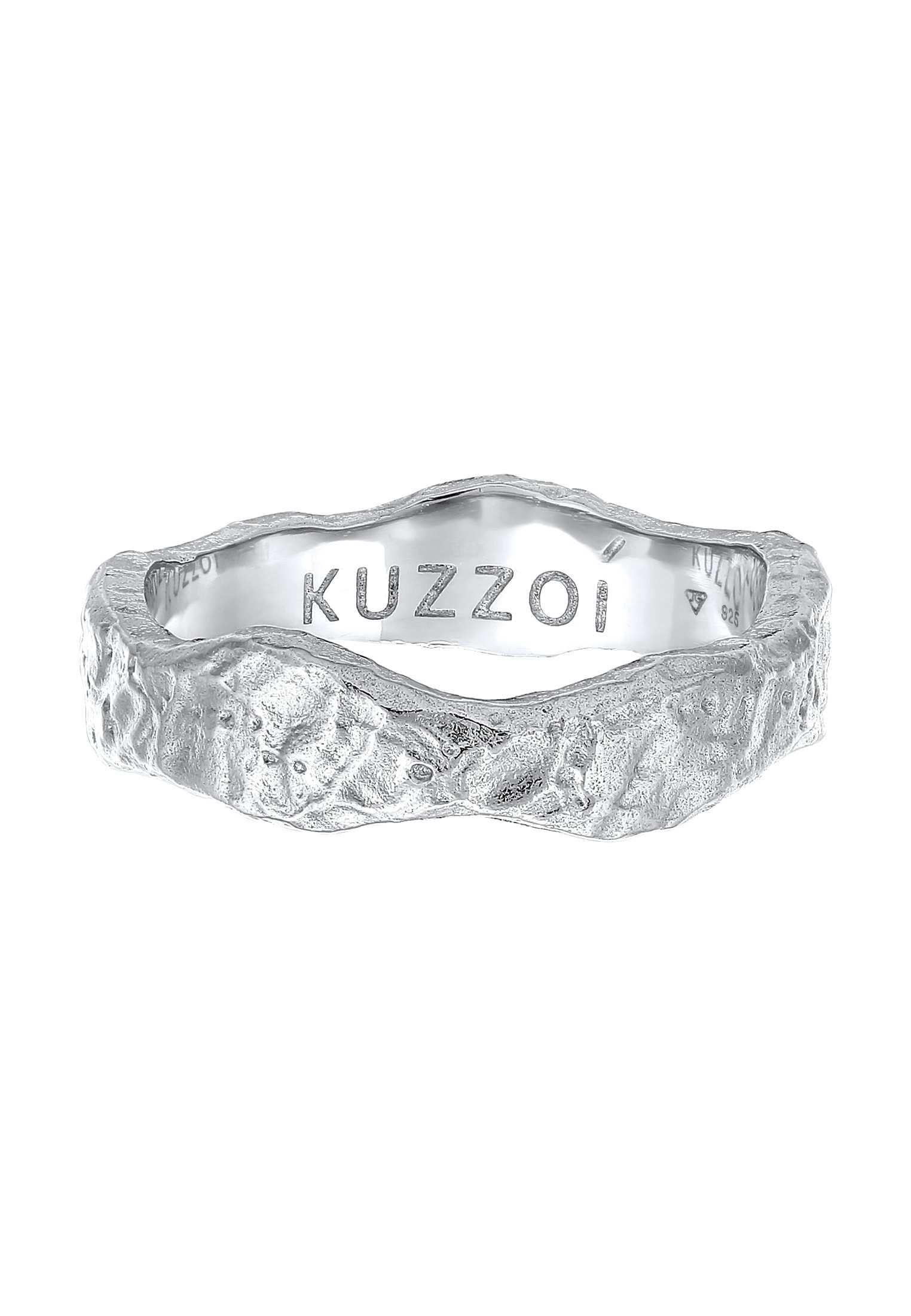 Kuzzoi Silberring »Ring Herren Bandring Organic Struktur 925 Silber«