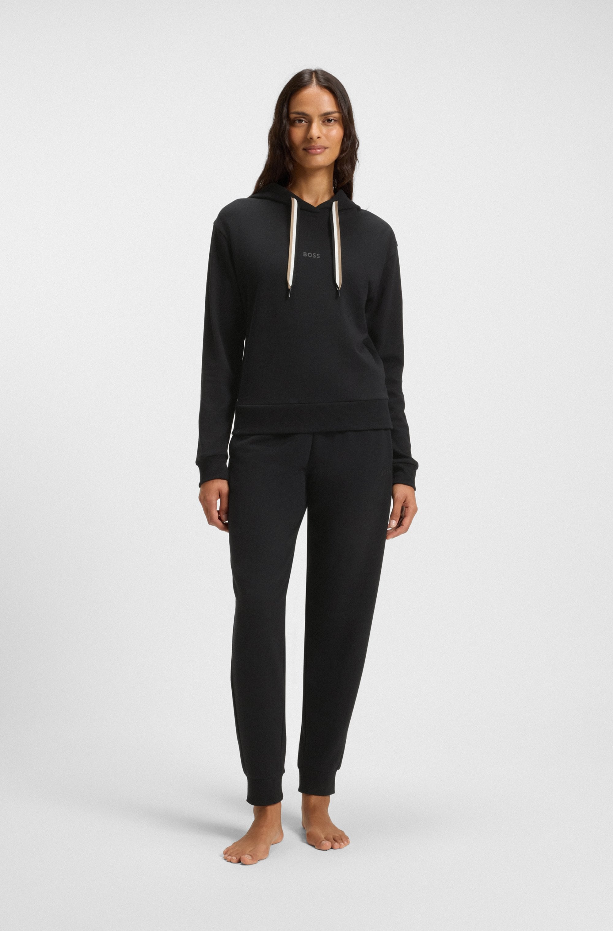 BOSS Relaxhose »CP Stripe_Pants Cuff«, mit kontrastfarbener Kordel
