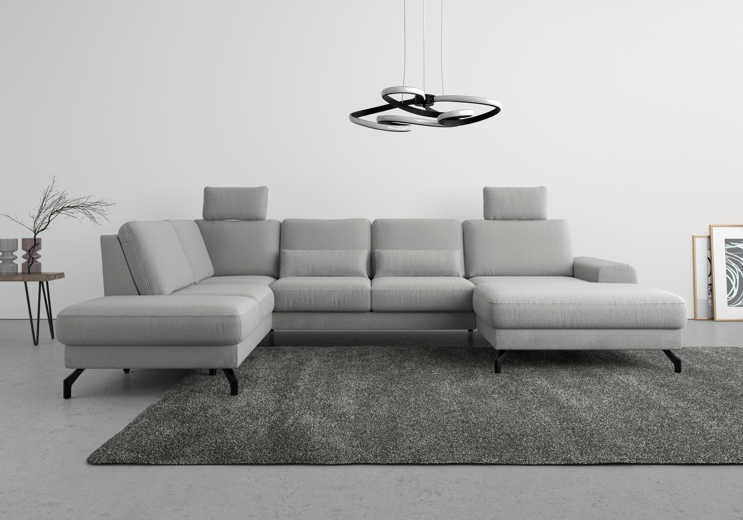 sit&more Wohnlandschaft »Cinturo U-Form« inklusive Sitztiefenverstellung und Federkern, Sitzhöhe 45 cm