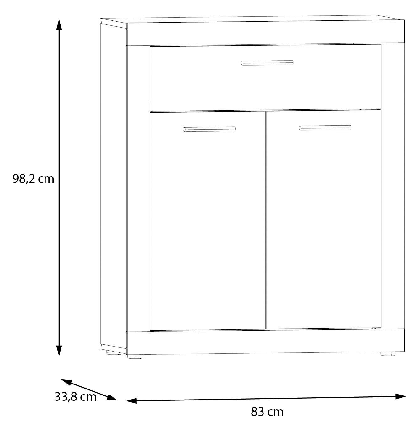 FORTE Schuhkommode »Baccio«, (Kombinierbar mit 14164136, 96301648, 93072840), Schuhschrank, 12 Paar Schuhe, Rahmenoptik