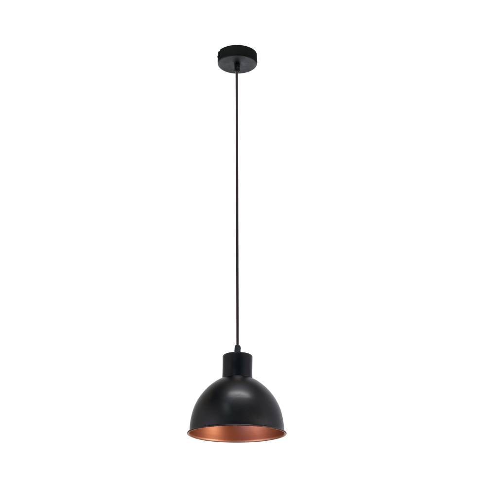 EGLO Pendelleuchte »TRURO 1 Hängelampe, Esstischlampe, Stahl, schwarz, kupfer, E27«, 1 flammig, Leuchtmittel E27 | ohne Leuchtmittel, Wohnzimmerlampe, 1 flammig, Vintage, Industrial, Retro, 110x21cm