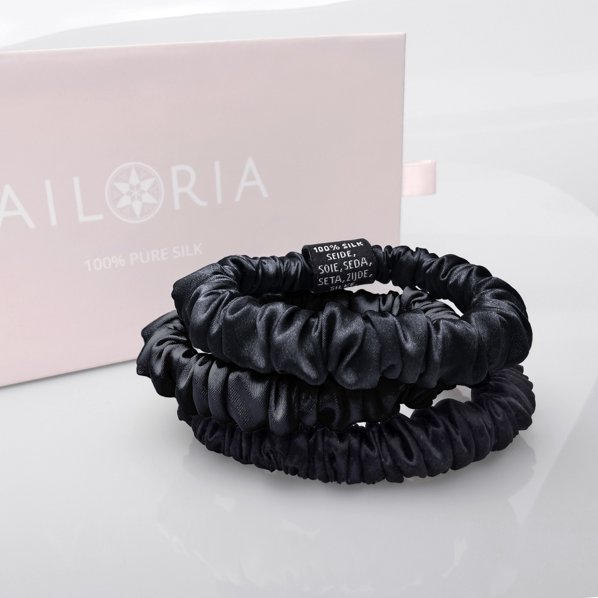AILORIA Diadem »Set 3 Scrunchies S aus Seide DOUX«