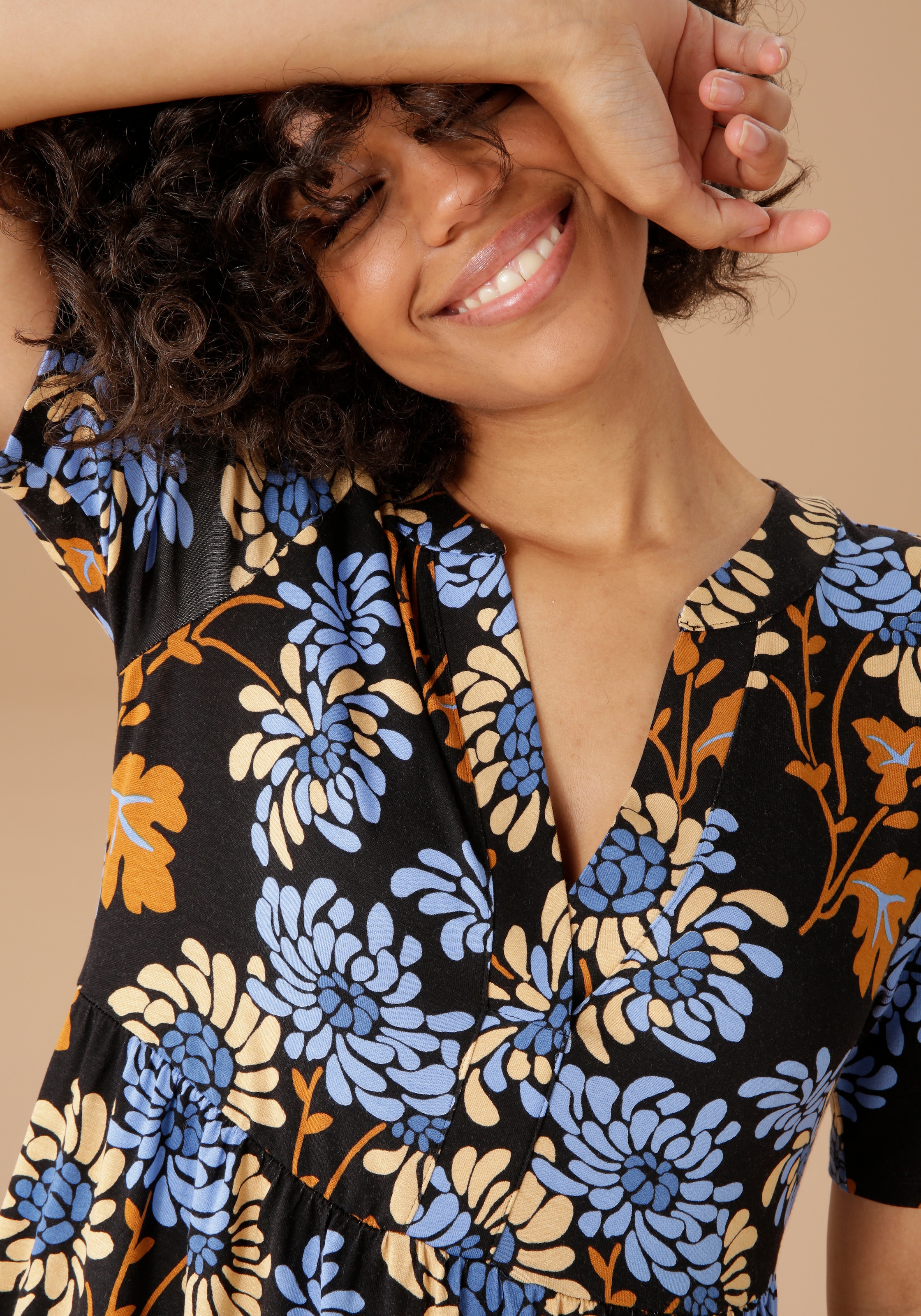Aniston CASUAL Jerseykleid, mit graphischem Blumendruck kaufen im OTTO  Online Shop