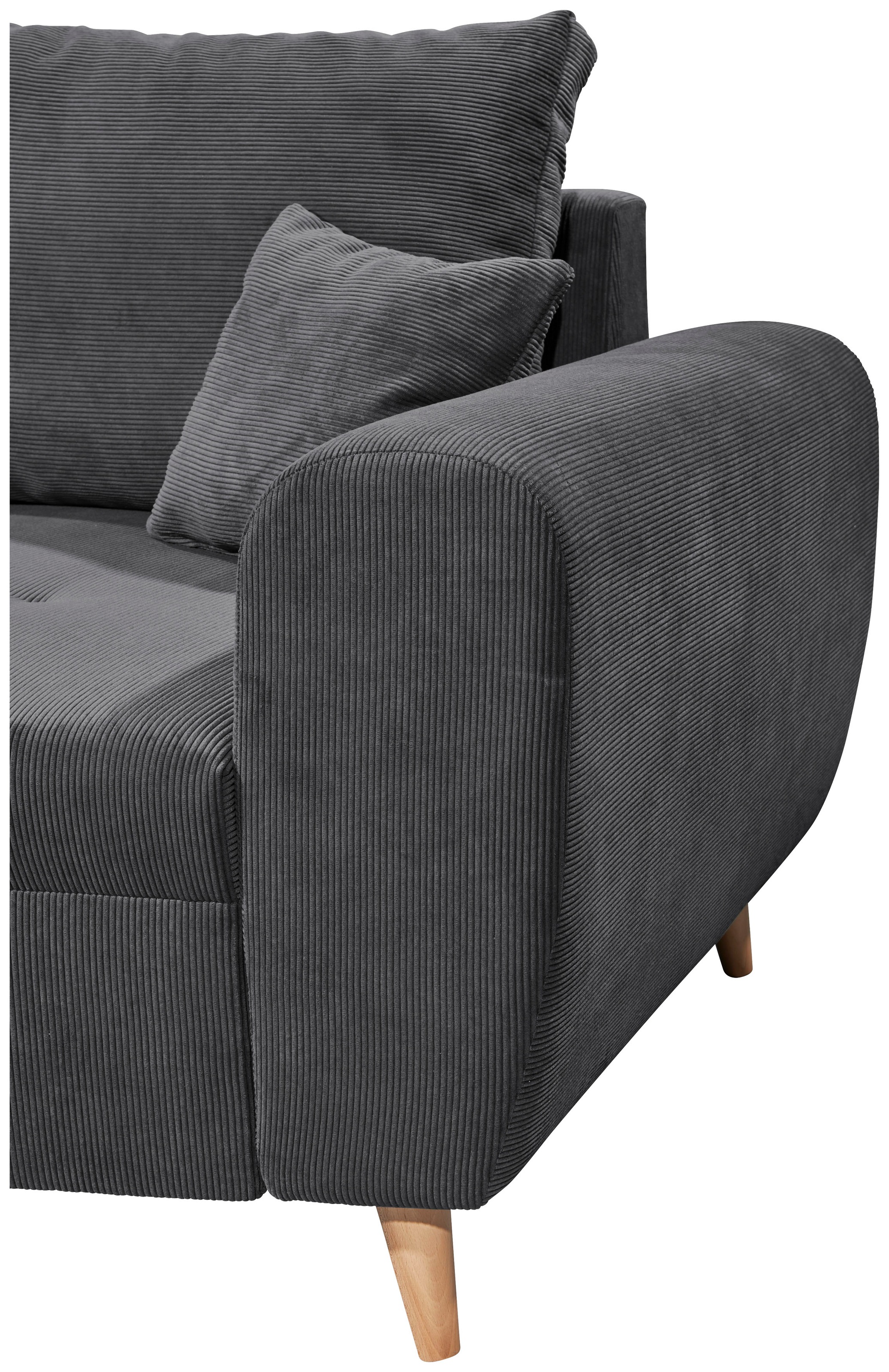 ED EXCITING DESIGN Ecksofa »Calanda L-Form« mit Hocker & 3 Zierkissen