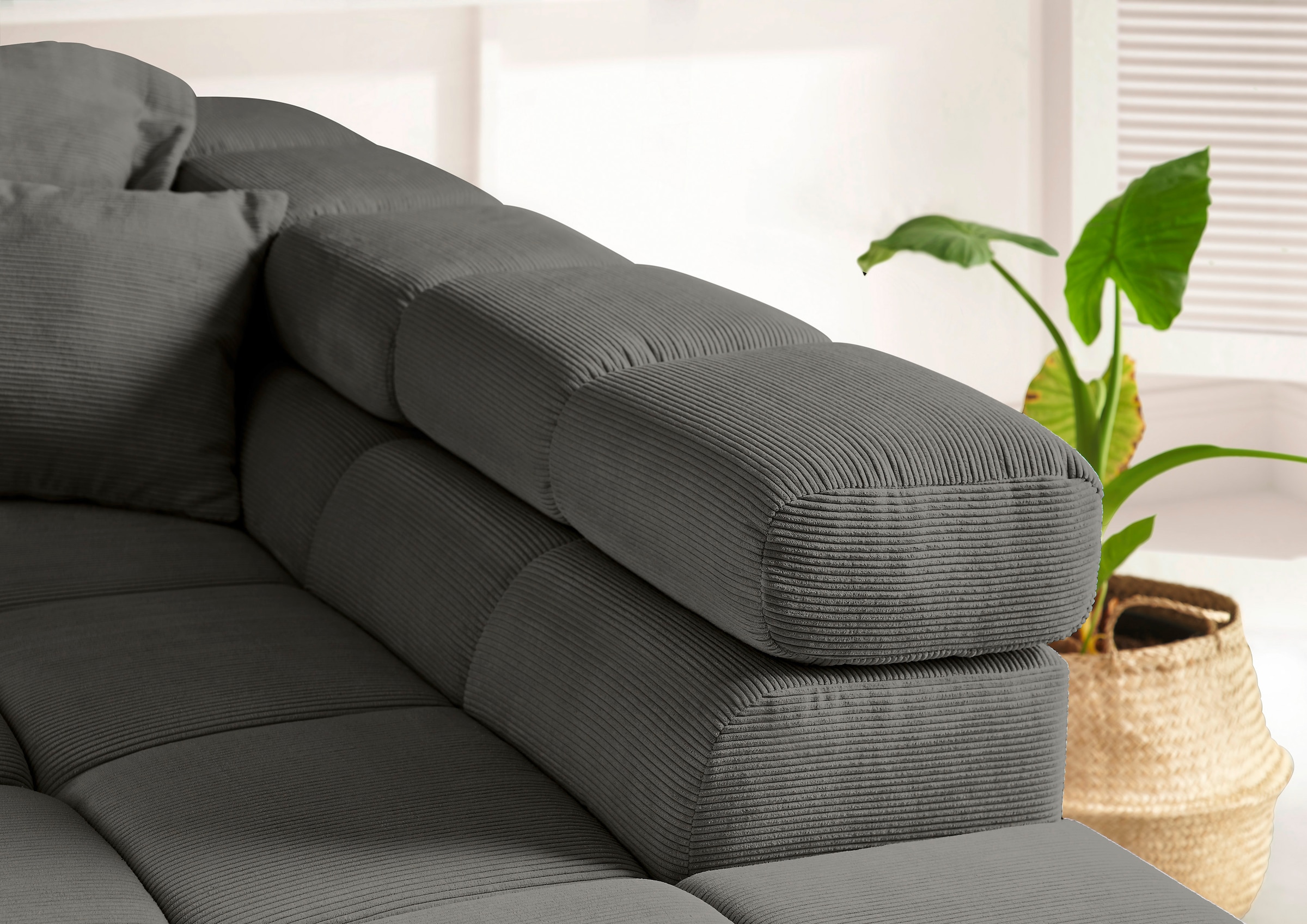 INOSIGN Ecksofa »Ancona incl. Kopfteilverstellung, OTTOs Choice, Breite 319cm, L-Form«, wahlweise motorische Sitztiefenverstellung, auch in Cord + Easy Care