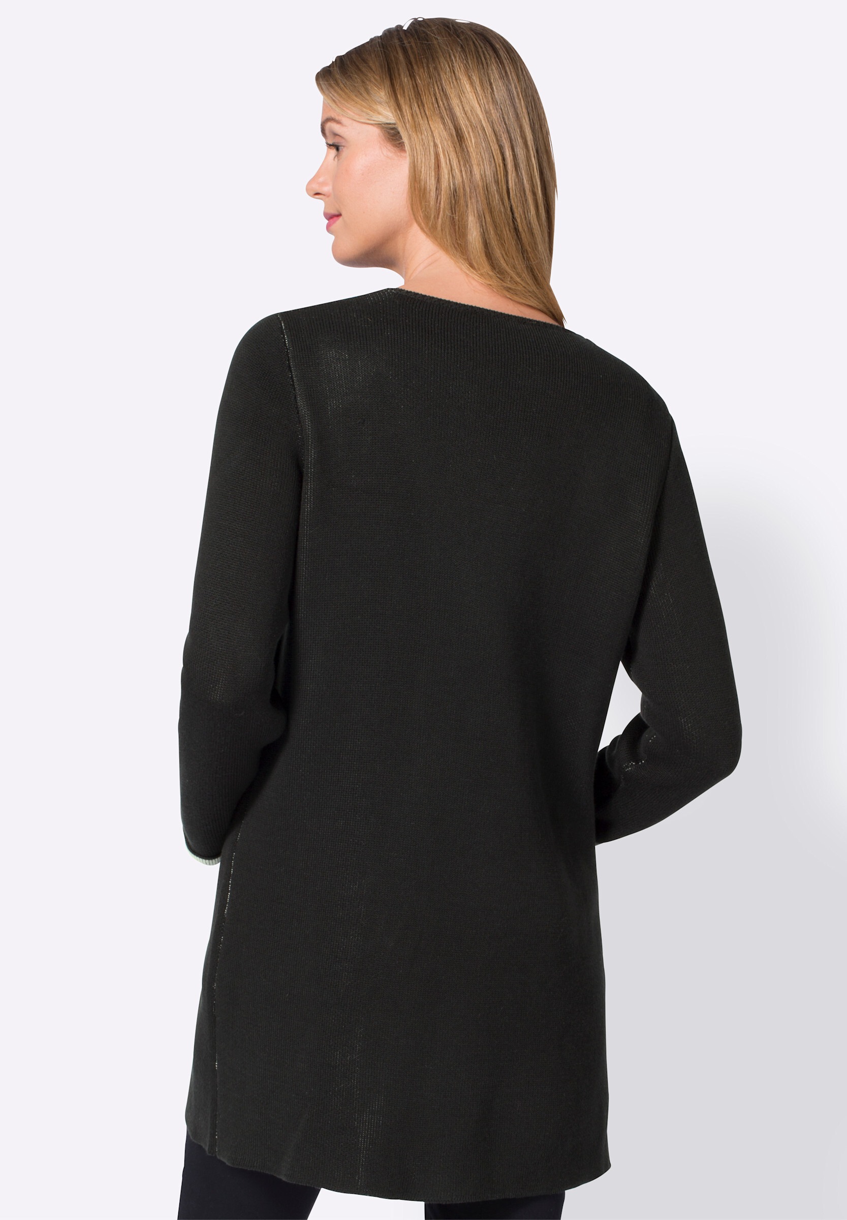 creation L Strickjacke »Strickjacke Strickjacke mit fixiertem Ärmelaufschlag«