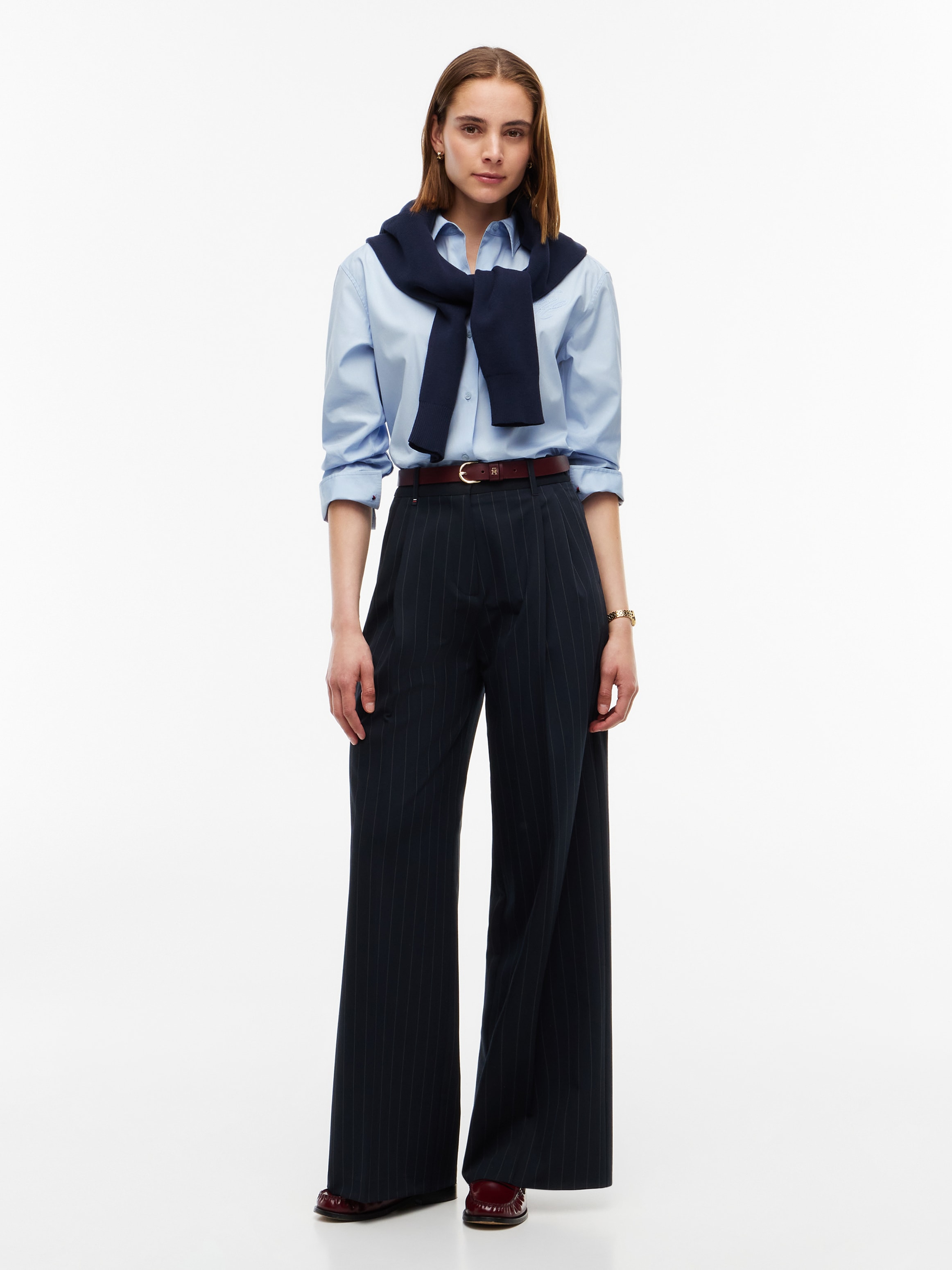 Tommy Hilfiger Anzughose »VISCOSE BLEND WIDE LEG«  Materialmix, lässig geschnitten