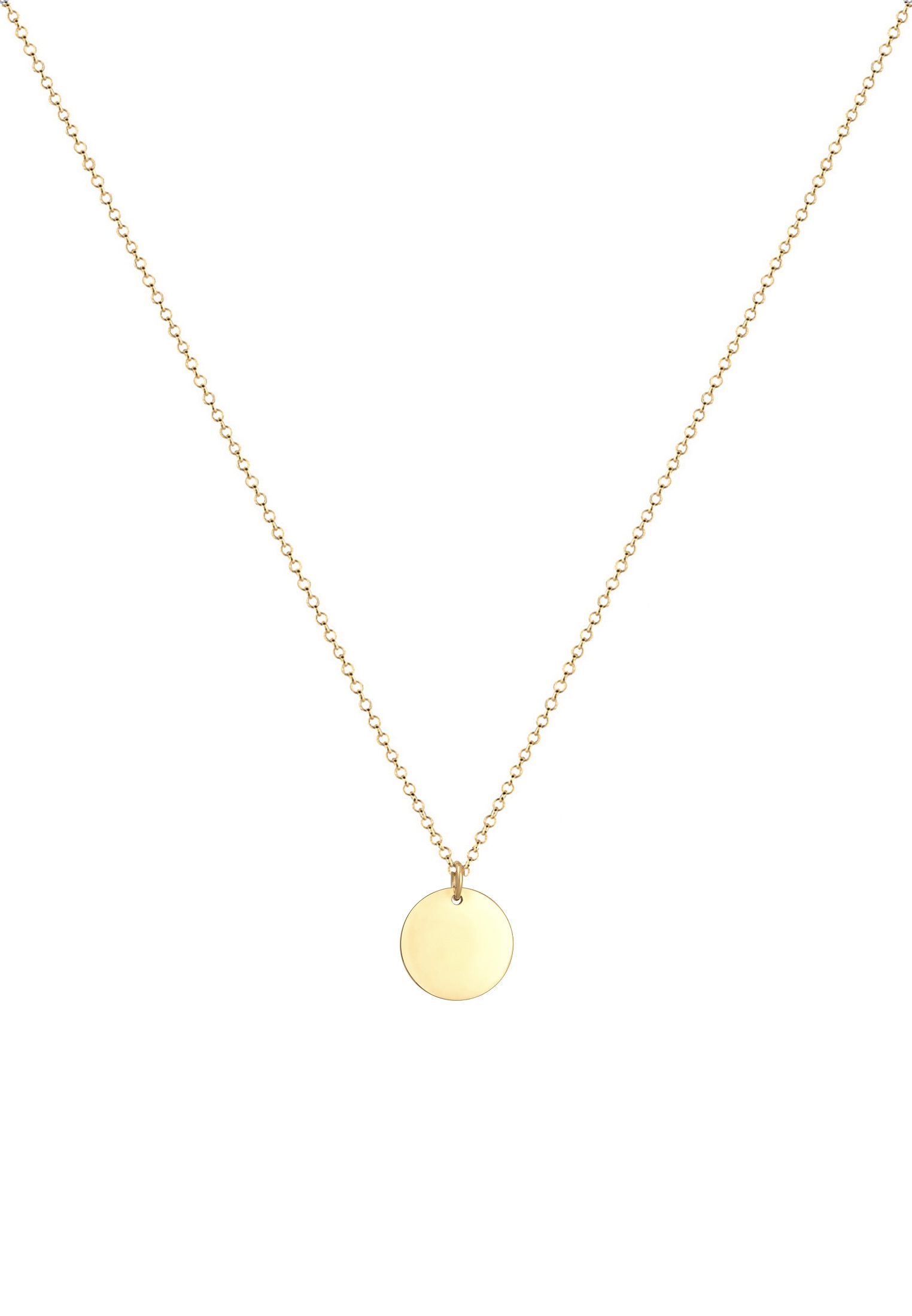 Elli Kette mit Anhänger »Halskette Basic Plättchen Erbskette 925 Silber«