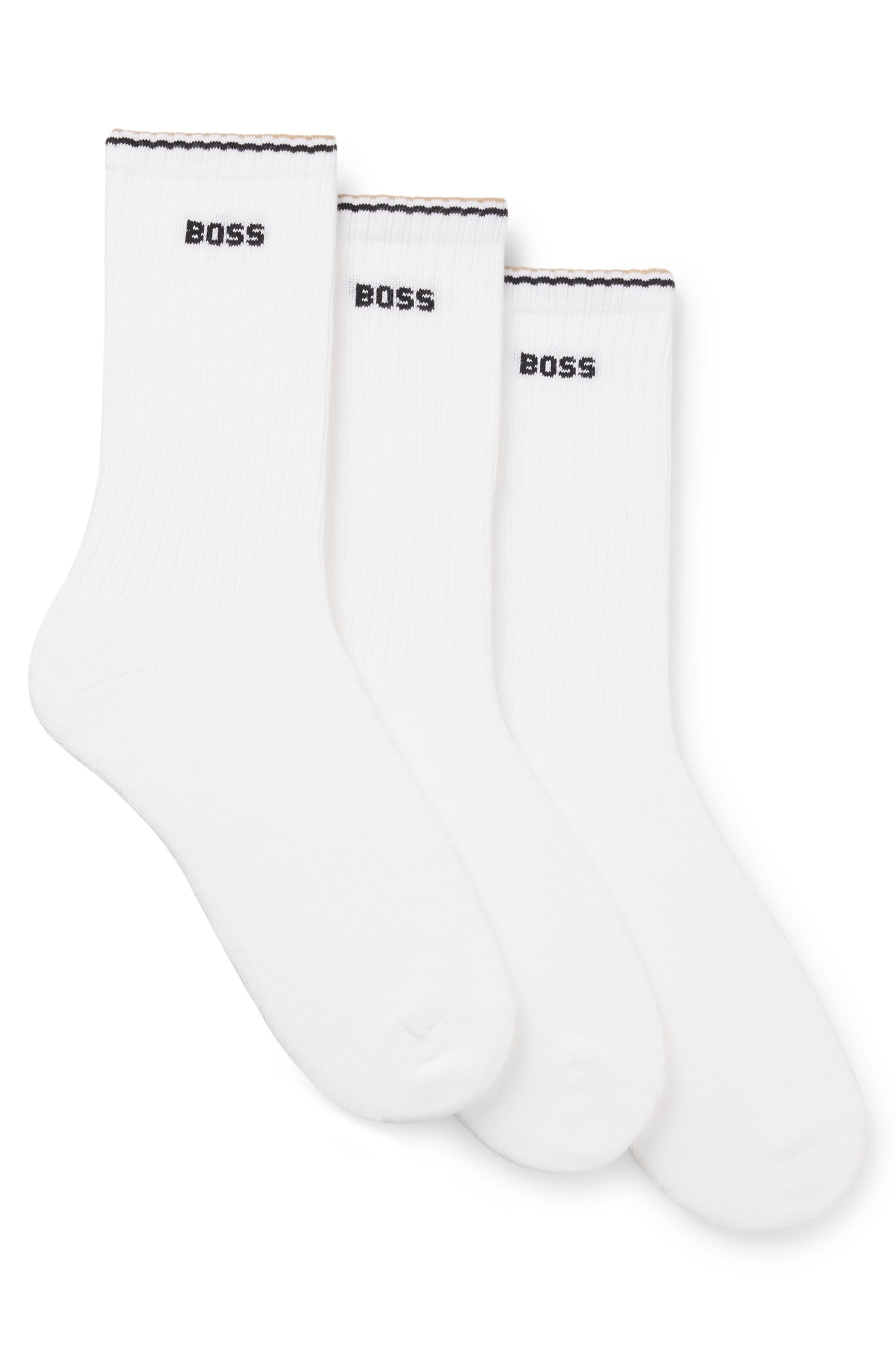 BOSS Socken »Rib Stripe« 3 Paar tlg. Rippstrick, verstärkte Fersen- und Zehenpartie