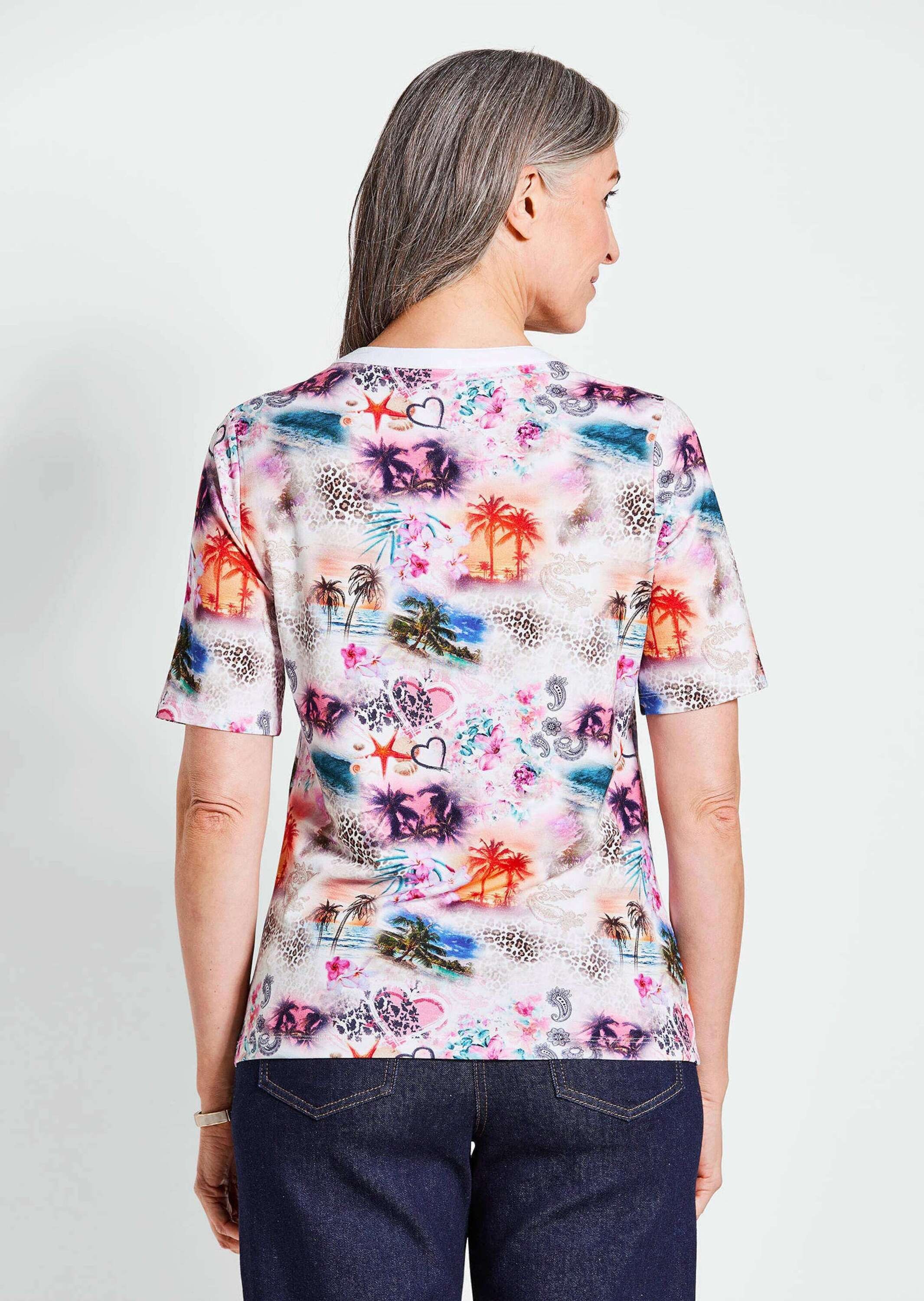 GOLDNER Kurzarmshirt »Halbarmshirt mit Allover-Print«