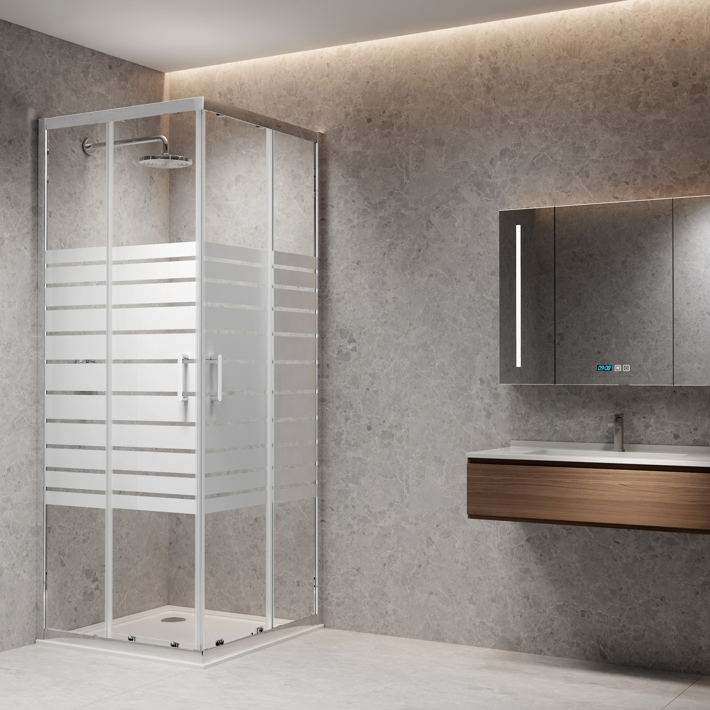 welltime Eckdusche »Trento« Extrahohe 195cm, mit verbessertem Rollensystem