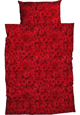 CASATEX Bettwäsche »Red Rose«, (2 tlg.), romantische rote Rosen kaufen