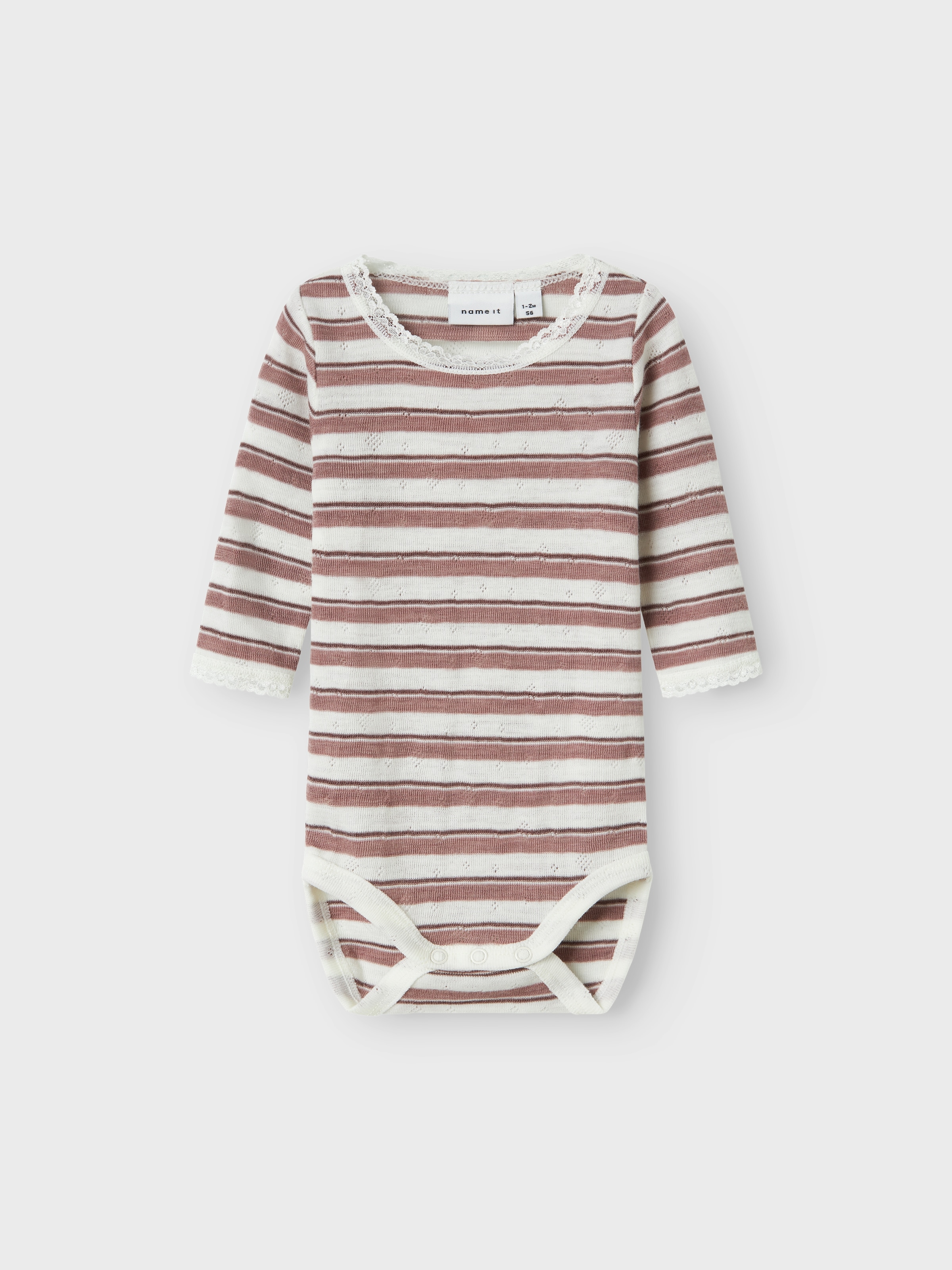 Name It Langarmbody »NBFWANG WOOL NEEDLE LS BODY NOOS«, aus reiner Merinowolle