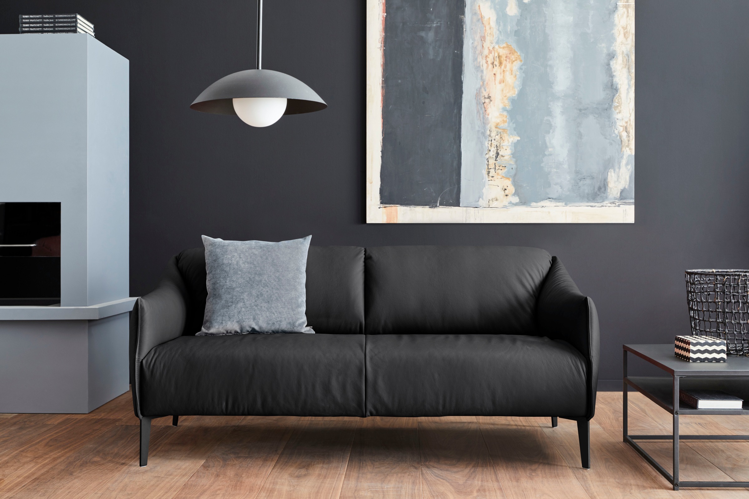 W.SCHILLIG 2,5-Sitzer »sally«, mit Metall-Winkelfüßen in Schwarz pulverbeschichtet, Breite 194 cm