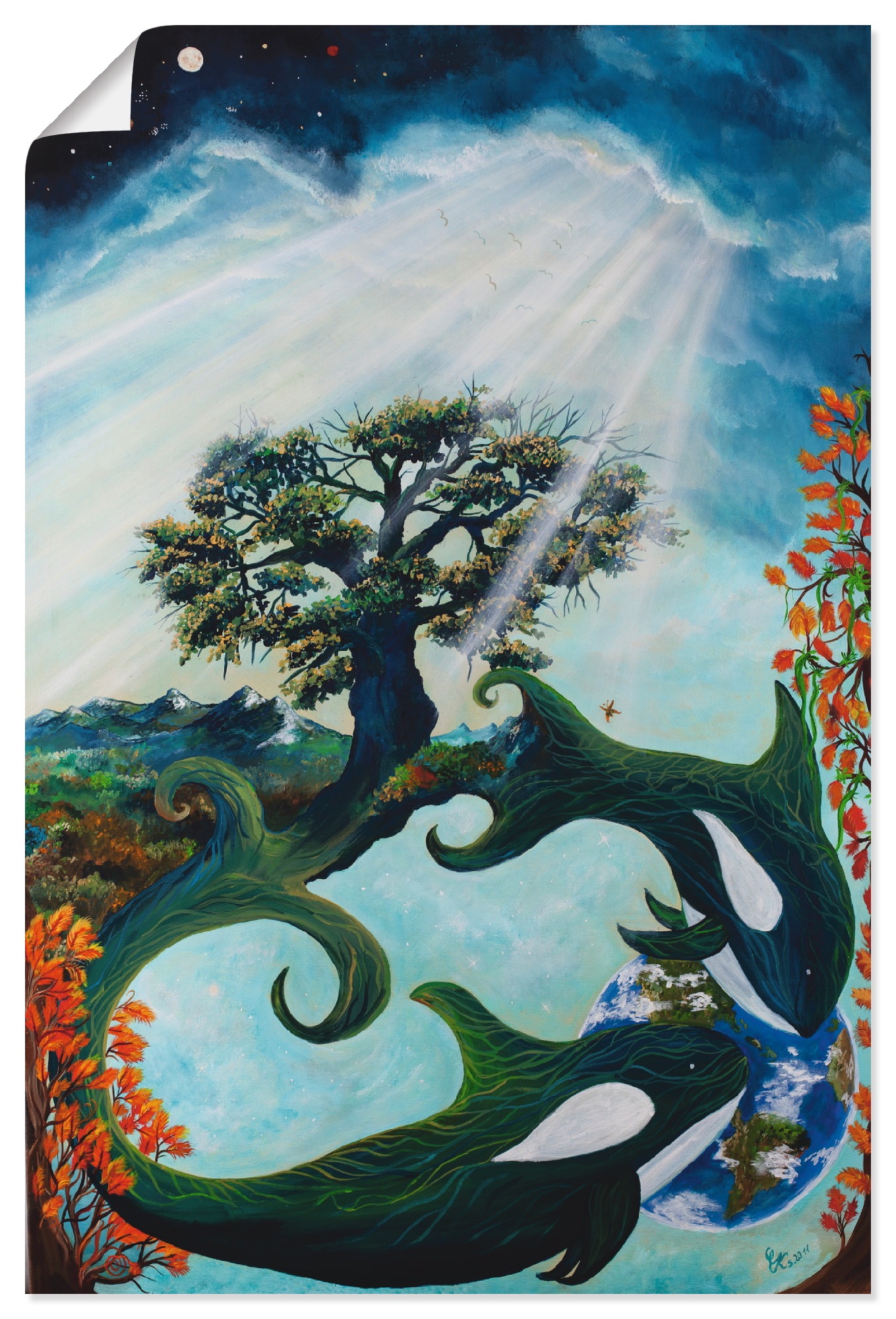 Artland Wandbild »Leben der Zwillinge«, Animal Fantasy, (1 St.), in vielen Größen & Produktarten - Alubild / Outdoorbild für den Außenbereich, Leinwandbild, Poster, Wandaufkleber / Wandtattoo auch für Badezimmer geeignet