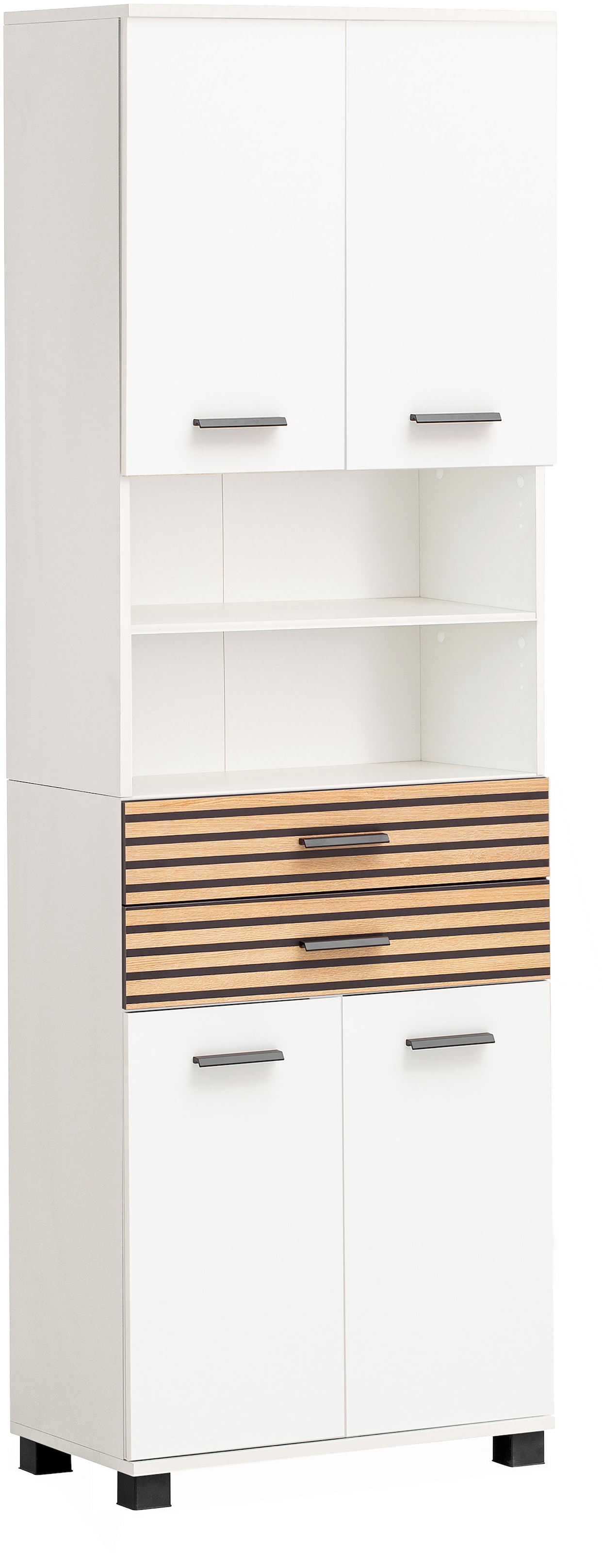 Schildmeyer Hochschrank »Katta, Breite 59 cm«, Schubladenfronten mit Akustikprint