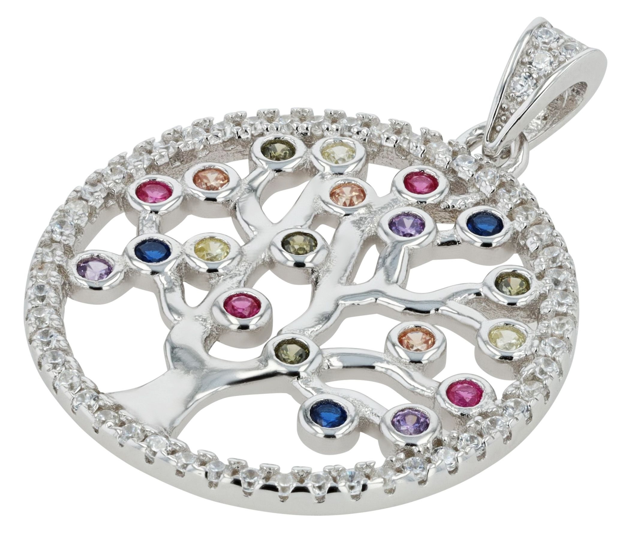 Adelia´s Kettenanhänger »Damen Anhänger ¿ Lebensbaumanhänger aus 925 Silber mit Zirkonia«