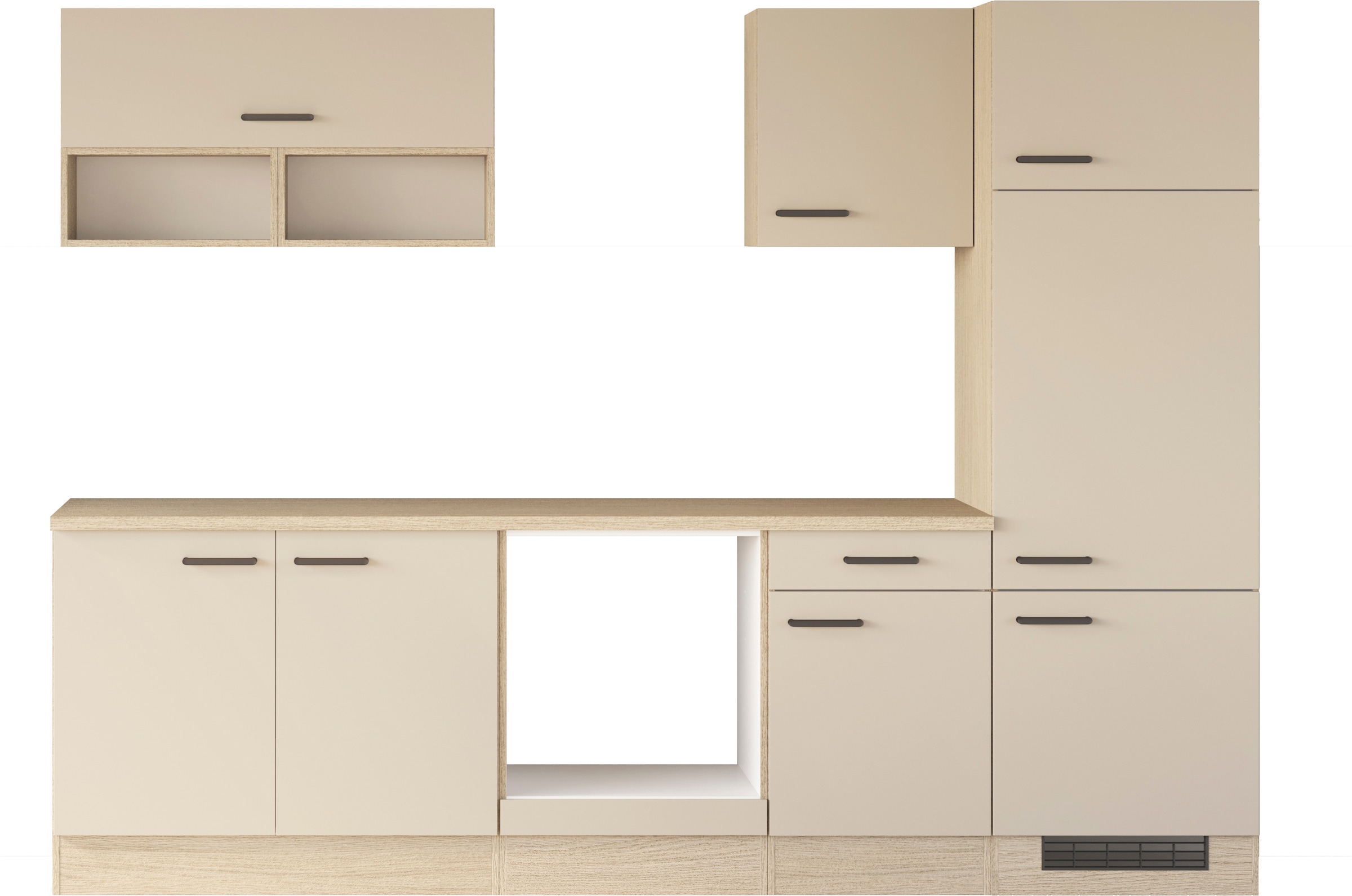 Flex-Well Küche »Creso, Breite 270 cm« wahlweise mit E-Geräte und Spüle in Edelstahl und schwarz