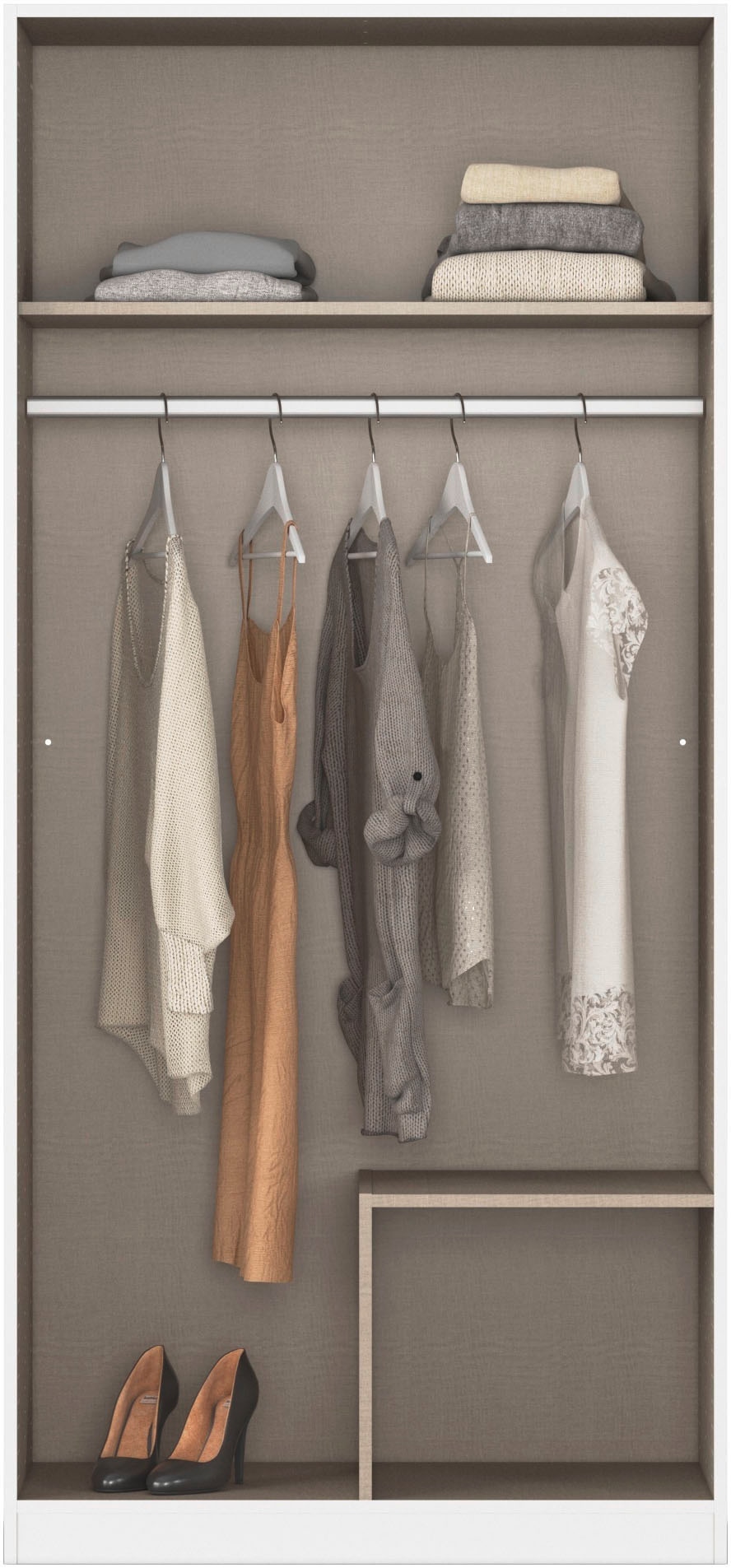 rauch Kleiderschrank »Schrank Garderobe Garderobenschrank Putzschrank Wäscheschrank BERGHEIM« Breiten 91/136/181 cm, Höhe 197 cm,  2 Außenschubladen, Tür/en abschließbar je 2 Schlüssel MADE IN GERMANY