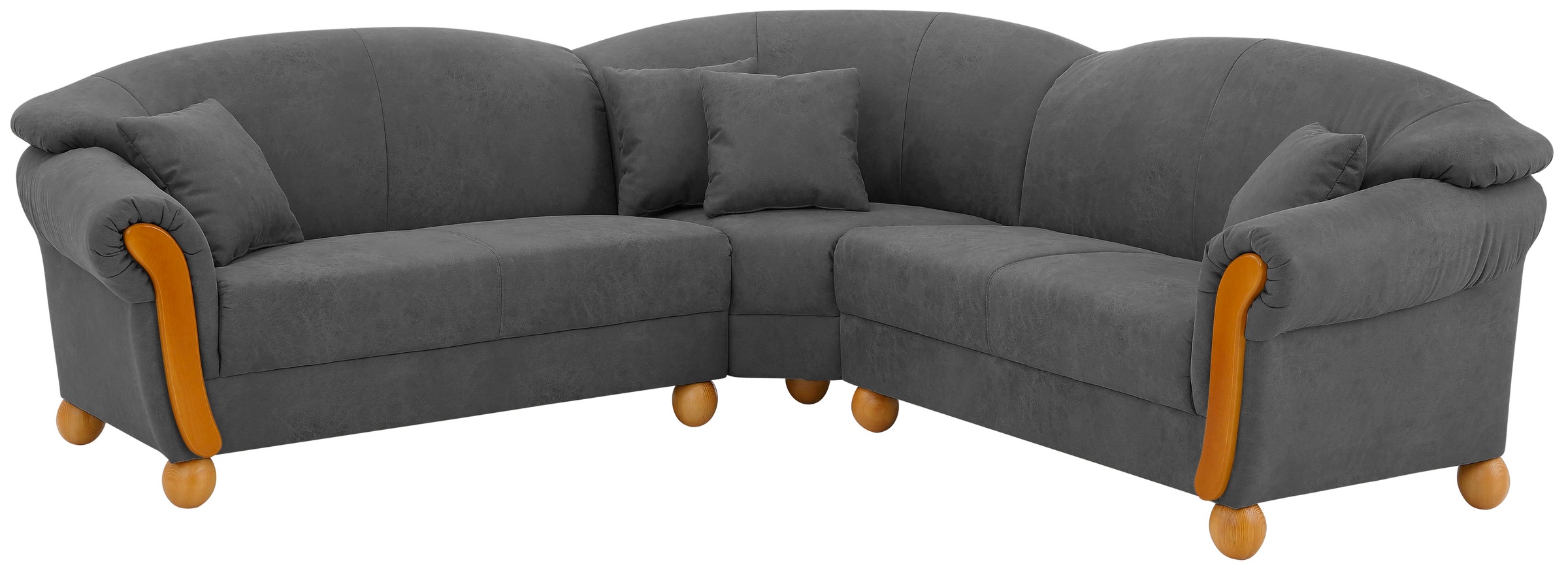 Home affaire Ecksofa »Milano Vintage, L-Form«, mit Federkern, Bezug in Lederoptik, incl. 4 Zierkissen