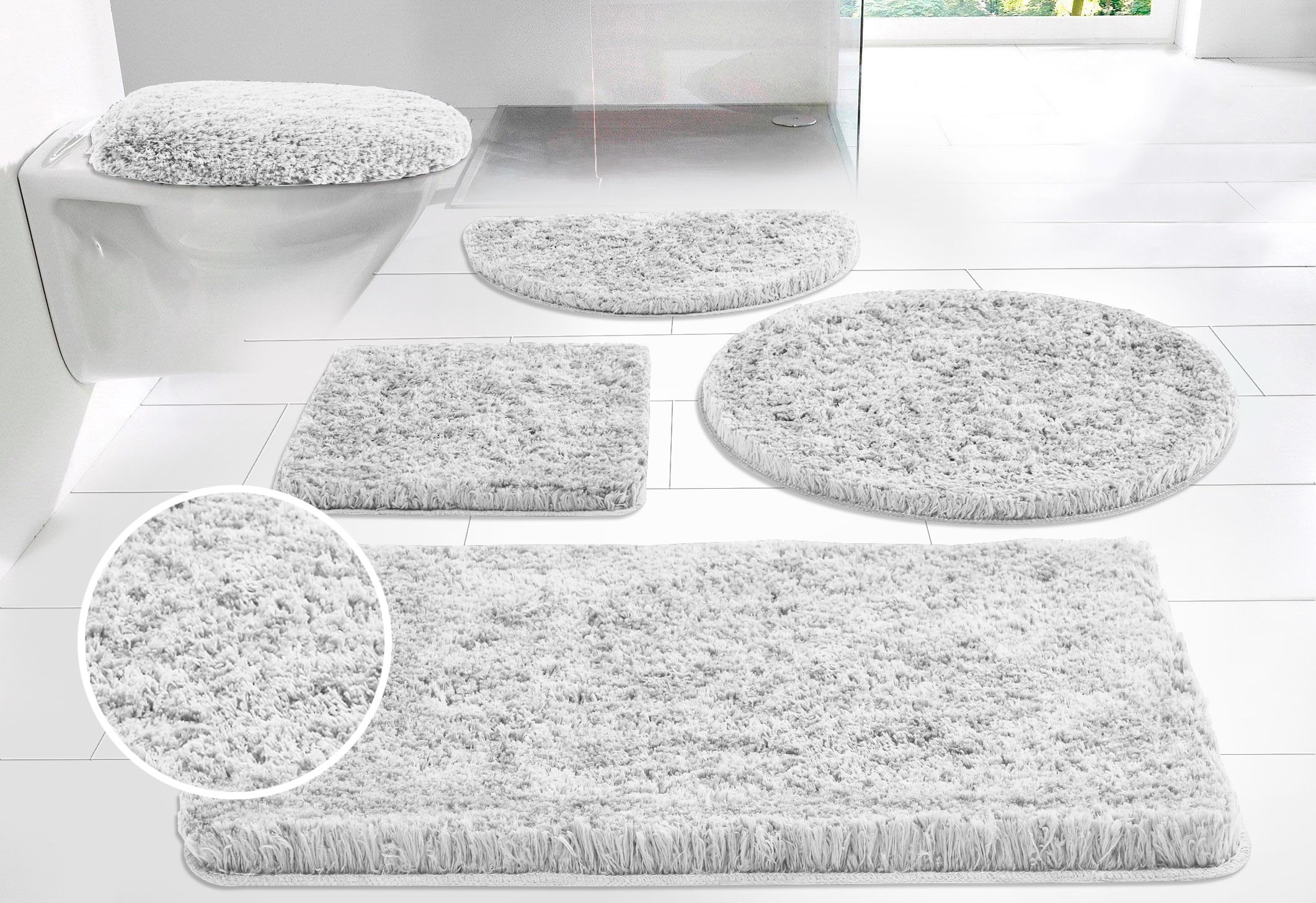 Guido Maria Kretschmer Home&Living Badematte »Micro exclusiv, Badvorleger, Badezimmer Teppich«, rutschhemmend beschichtet, strapazierfähig-schnell trocknend-fußbodenheizungsgeeignet, Badteppich, Badematten auch als 3 teiliges Set & rund erhältlich