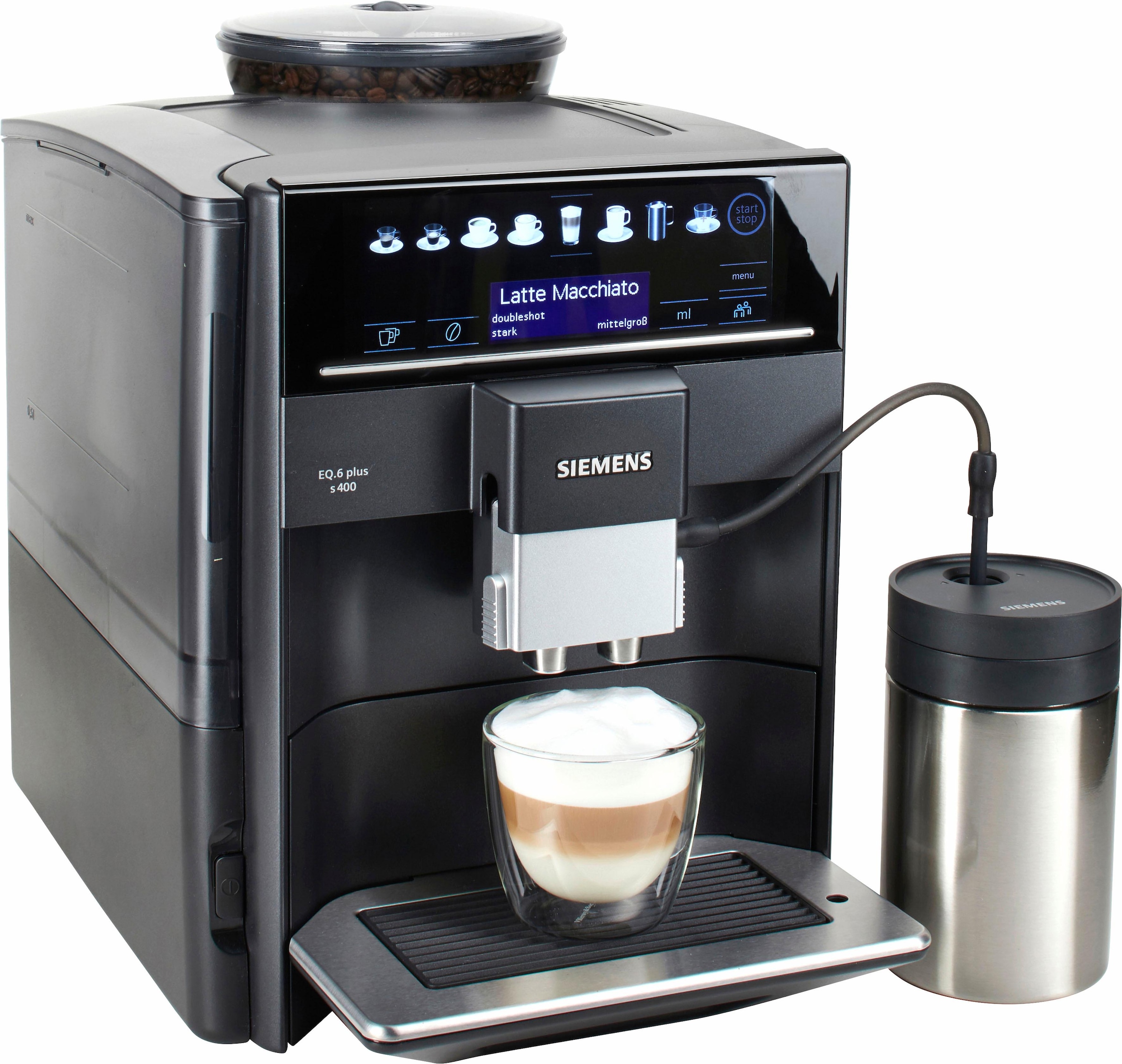 SIEMENS Kaffeevollautomat »EQ6 plus s400 TE654509DE, Doppeltassenfunktion, Keramikmahlwerk«,...