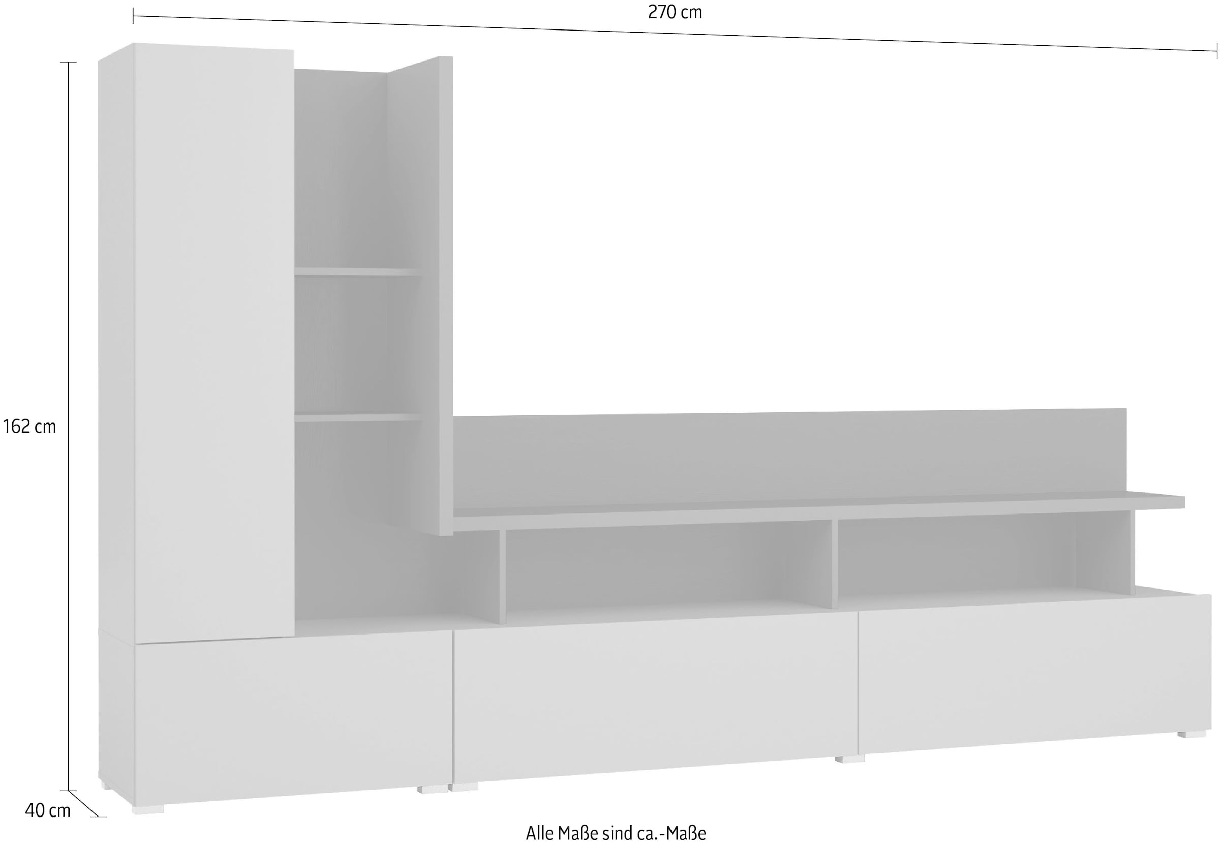 Helvetia Wohnwand »Serio«, Breite 270 cm.